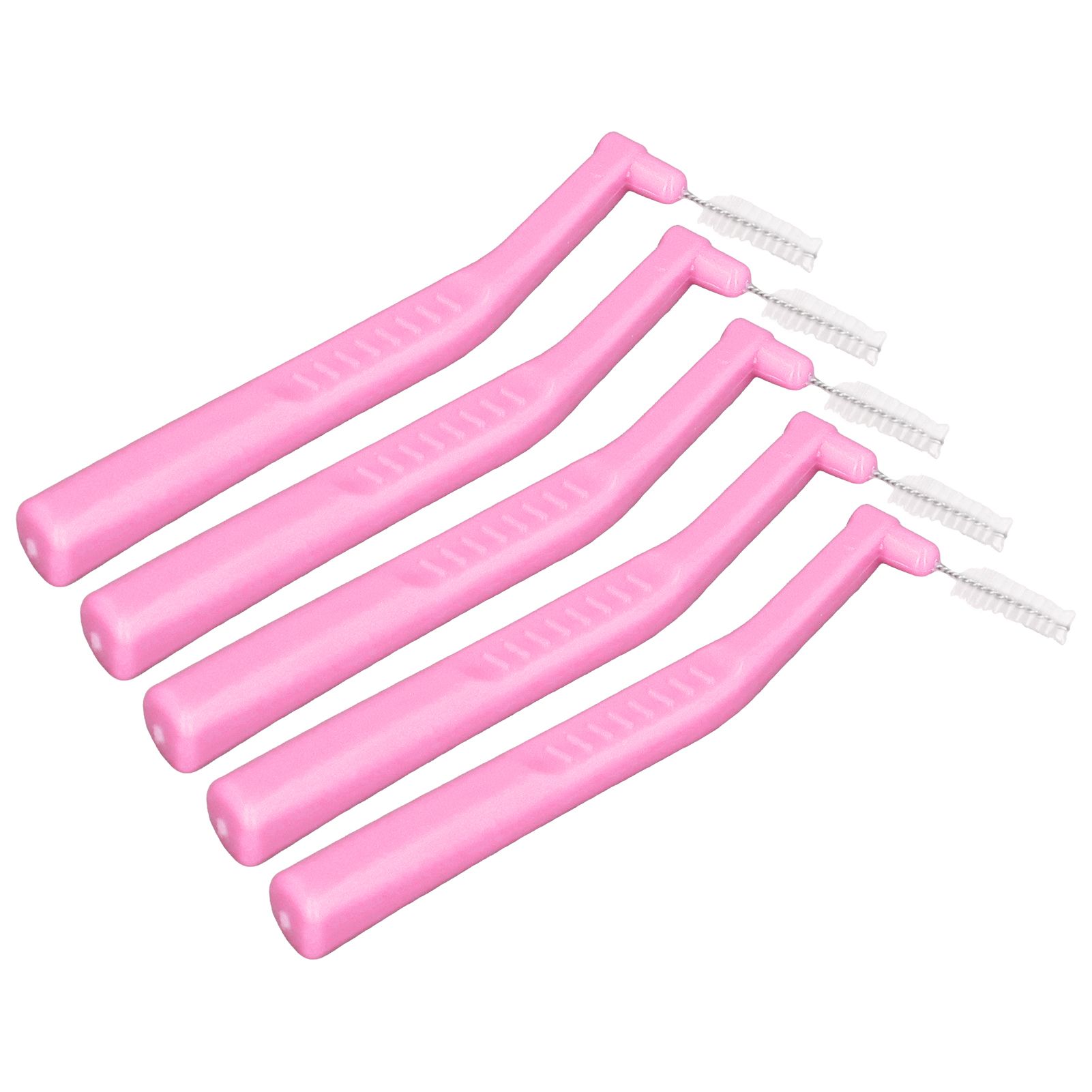 5pcs L Shaped Interdental Brushes Effective Cleaning Plaque Removal Braces Brush for Tooth Care Pink - Image 6