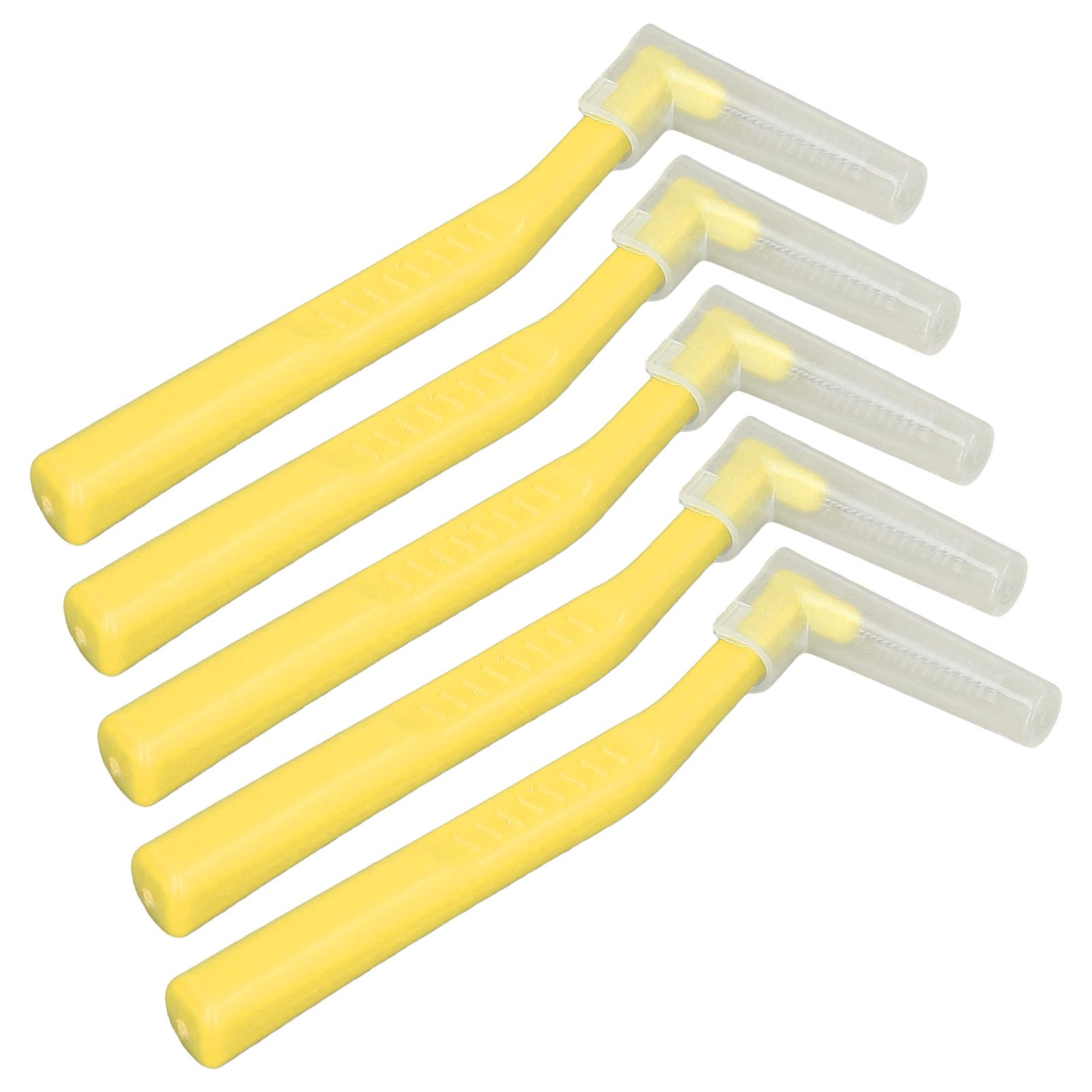5pcs L Shaped Interdental Brushes Effective Cleaning Plaque Removal Braces Brush for Tooth Care Yellow - Image 2