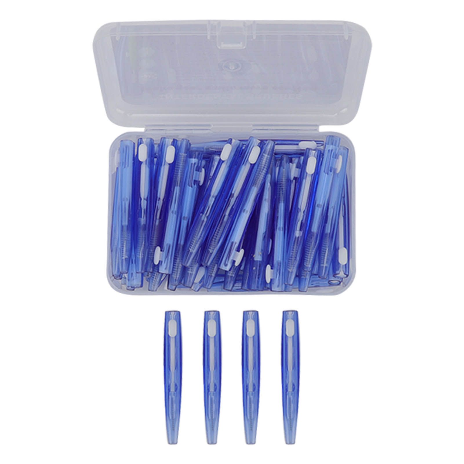 60Pcs Interdental Brush Practical Slim Braces Cleaner with PP Handle for Adults Children Orthodontic Care Blue - Image 1
