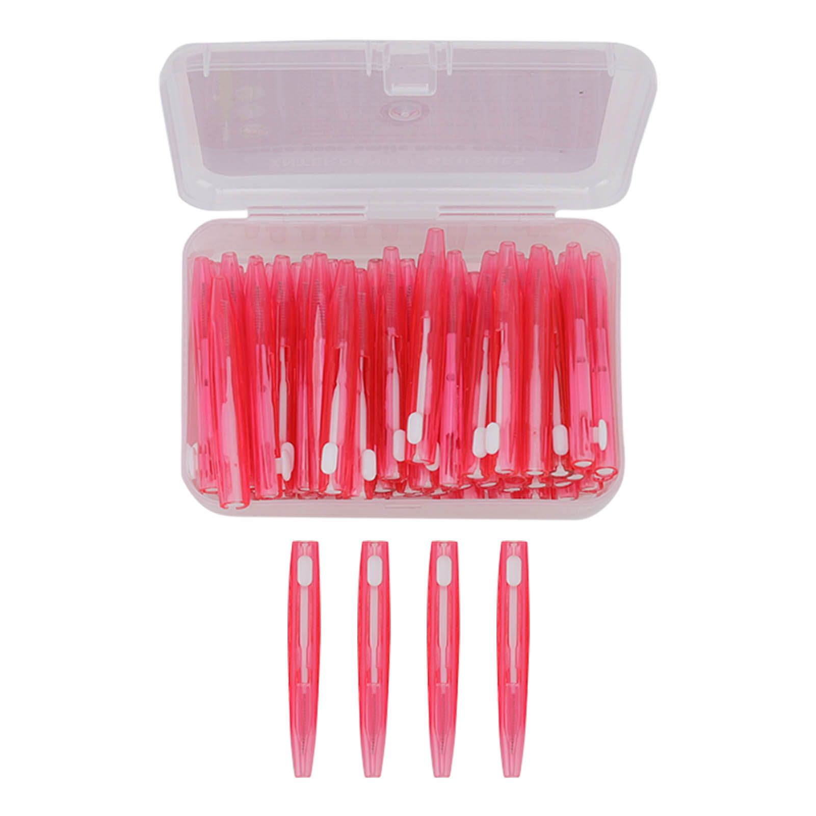 60Pcs Interdental Brush Practical Slim Braces Cleaner with PP Handle for Adults Children Orthodontic Care Pink - Image 1