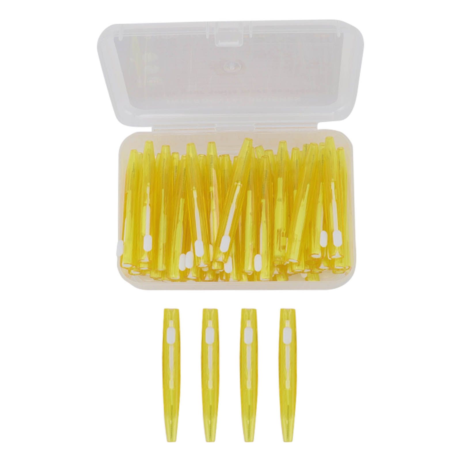 60Pcs Interdental Brush Practical Slim Braces Cleaner with PP Handle for Adults Children Orthodontic Care Yellow - Image 1