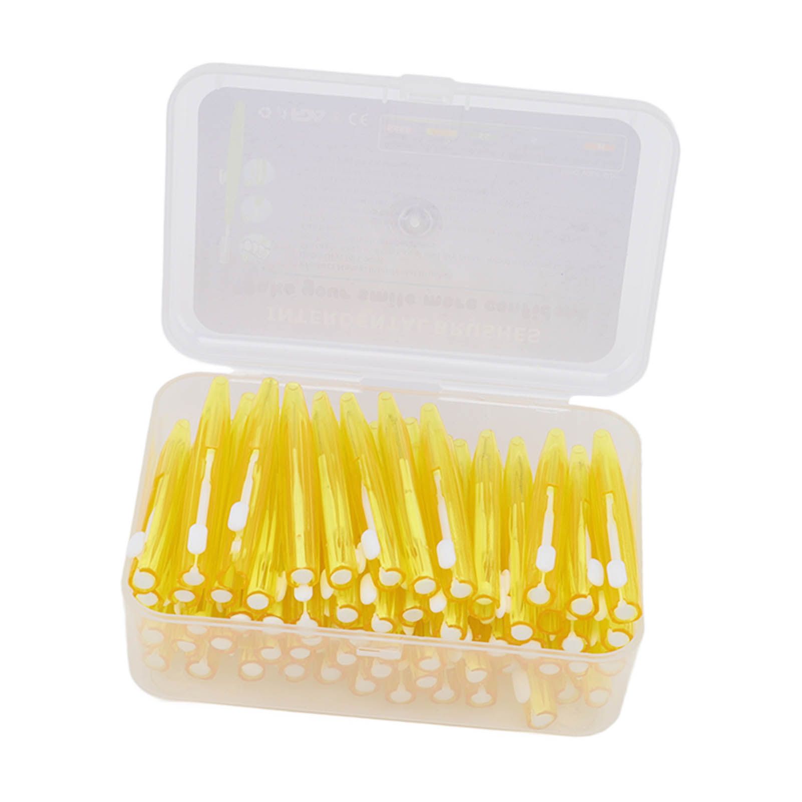60Pcs Interdental Brush Practical Slim Braces Cleaner with PP Handle for Adults Children Orthodontic Care Yellow - Image 2