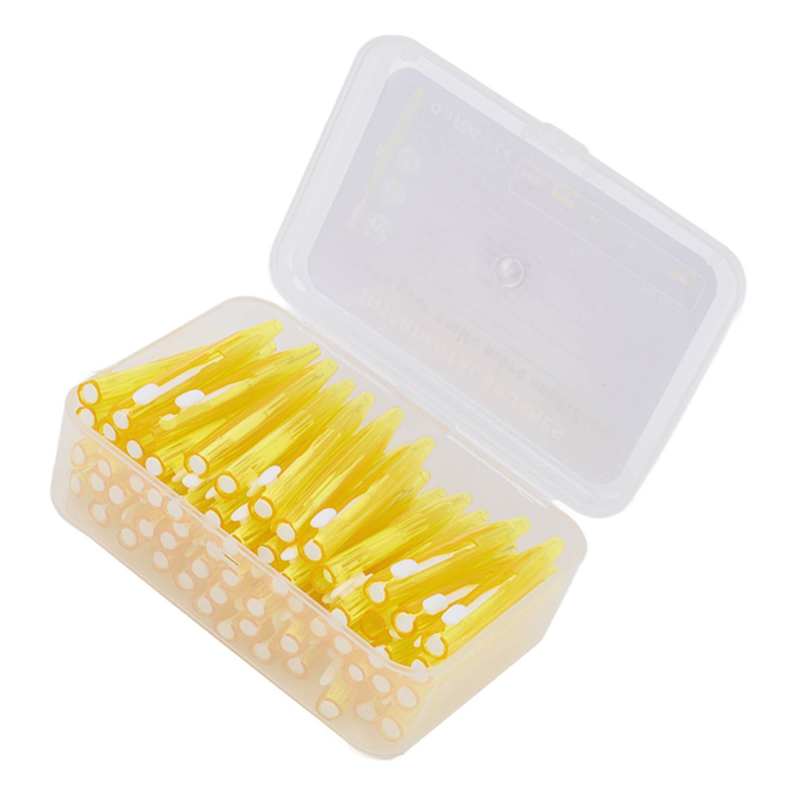 60Pcs Interdental Brush Practical Slim Braces Cleaner with PP Handle for Adults Children Orthodontic Care Yellow - Image 3