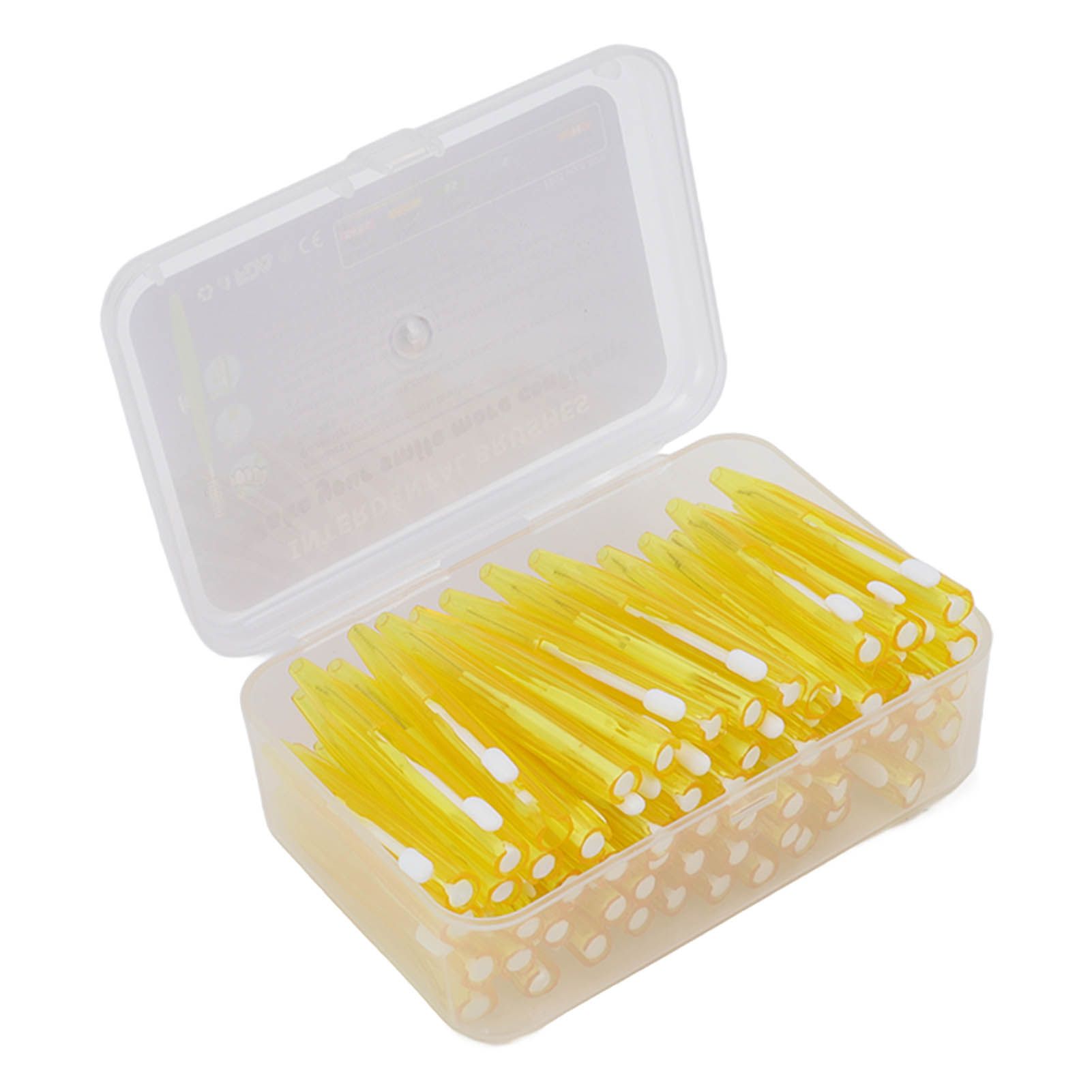 60Pcs Interdental Brush Practical Slim Braces Cleaner with PP Handle for Adults Children Orthodontic Care Yellow - Image 4