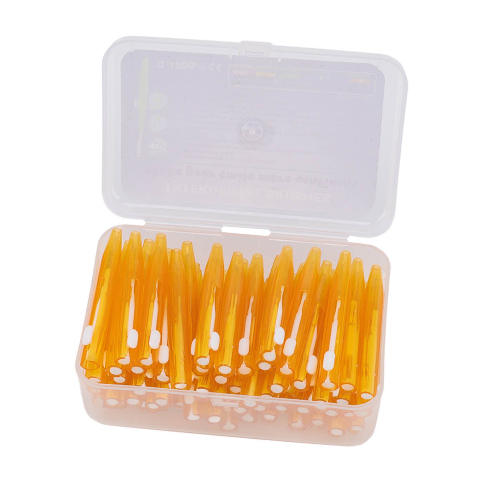 60Pcs Interdental Brush Practical Slim Braces Cleaner with PP Handle for Adults Children Orthodontic Care Orange - Image 2