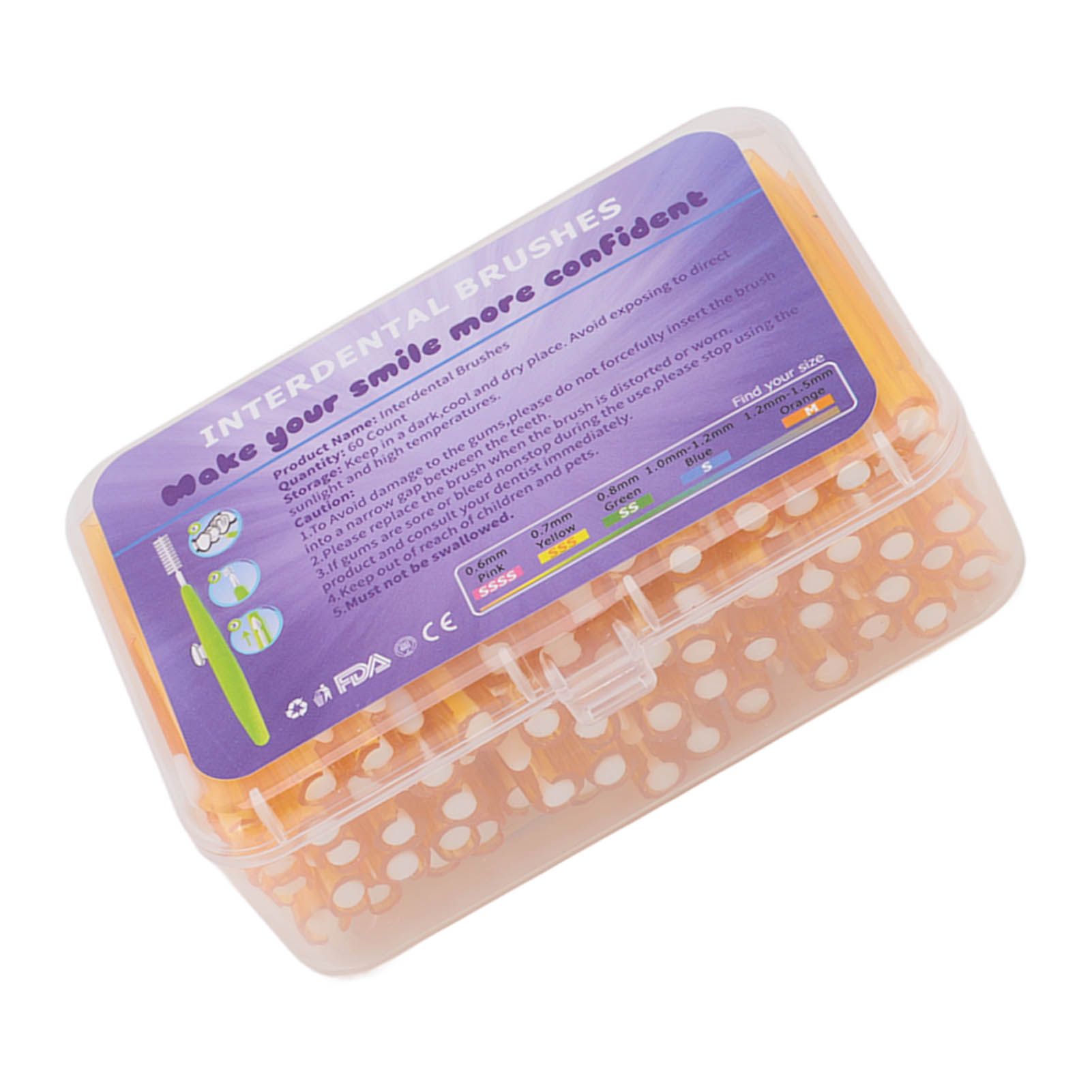 60Pcs Interdental Brush Practical Slim Braces Cleaner with PP Handle for Adults Children Orthodontic Care Orange - Image 8