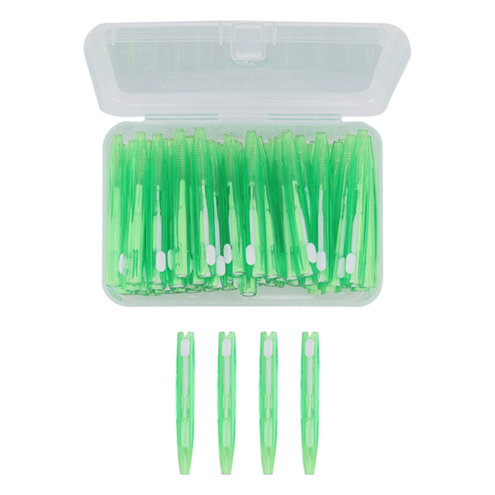 60Pcs Interdental Brush Practical Slim Braces Cleaner with PP Handle for Adults Children Orthodontic Care Green - Image 1