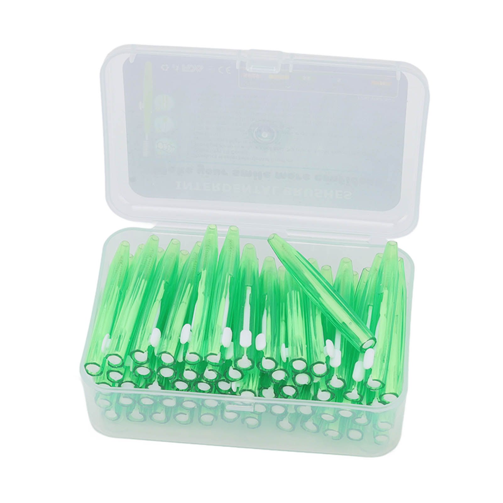 60Pcs Interdental Brush Practical Slim Braces Cleaner with PP Handle for Adults Children Orthodontic Care Green - Image 2