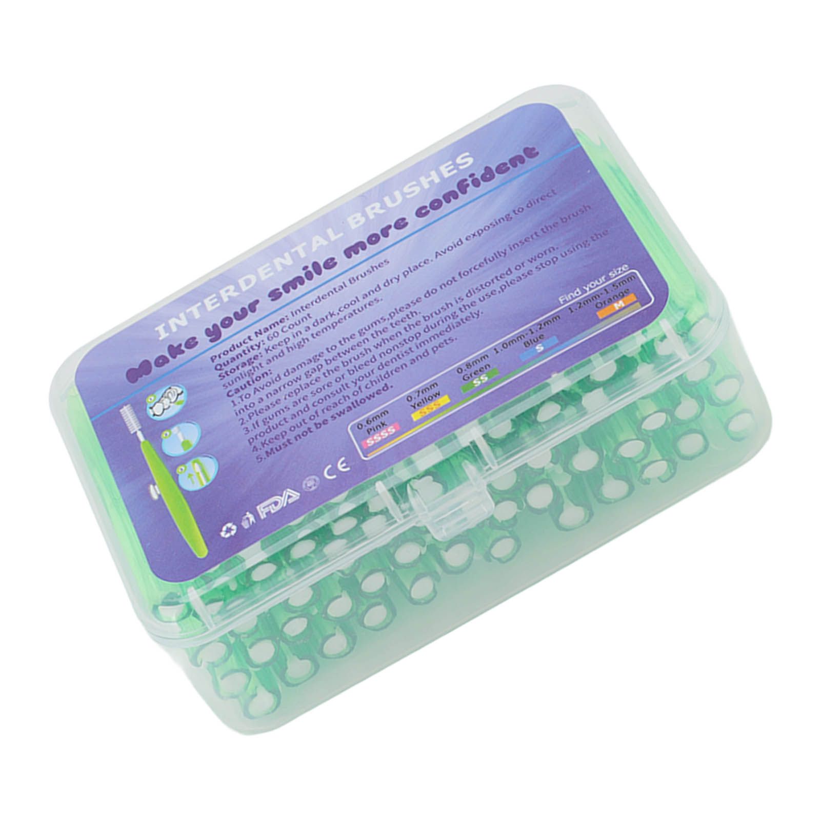 60Pcs Interdental Brush Practical Slim Braces Cleaner with PP Handle for Adults Children Orthodontic Care Green - Image 8