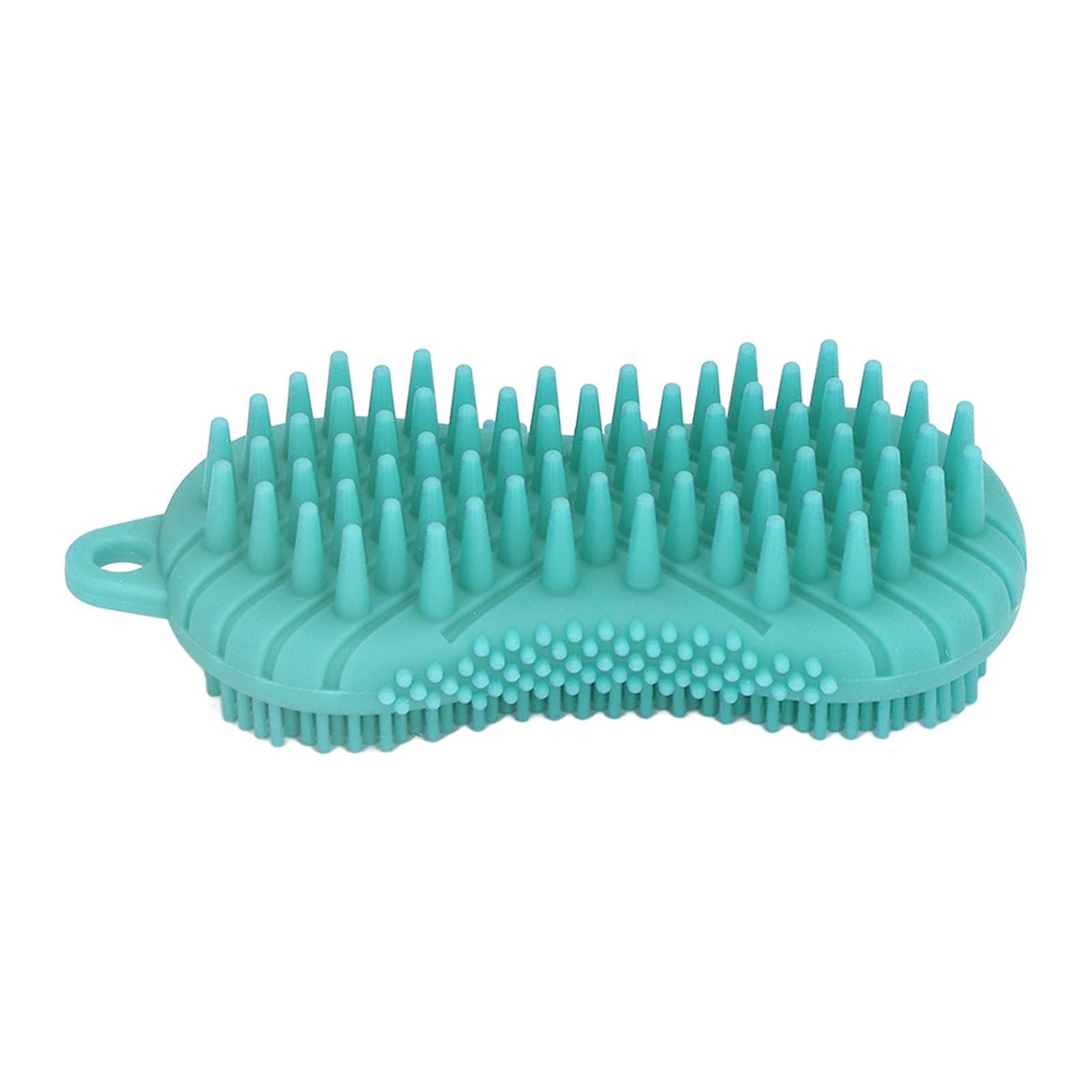 Silicone Body Scrubber Dual Side Ergonomic Handle Safe Silicone Body Massage Silicone Body Brush for Body Hair Green - Image 1