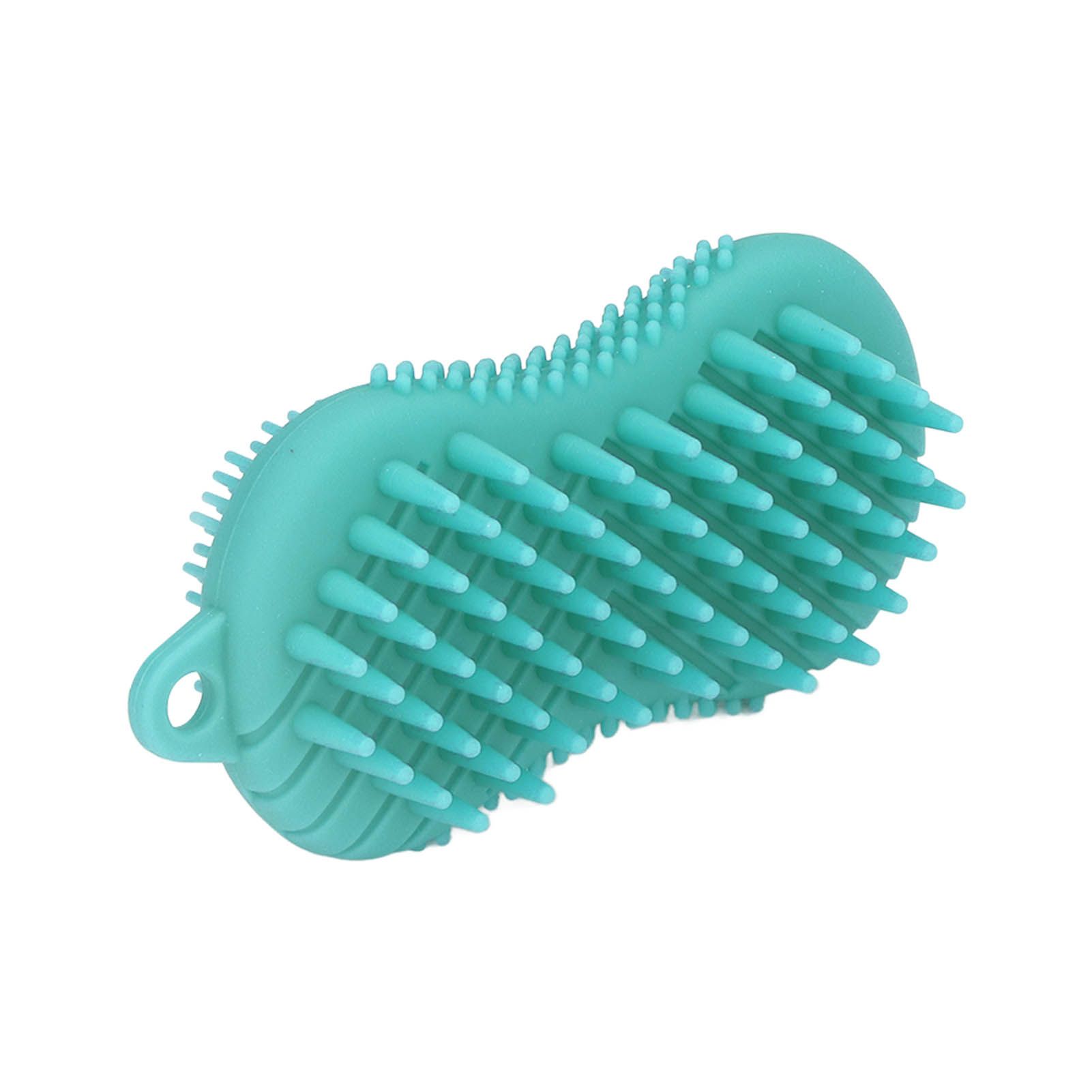 Silicone Body Scrubber Dual Side Ergonomic Handle Safe Silicone Body Massage Silicone Body Brush for Body Hair Green - Image 6
