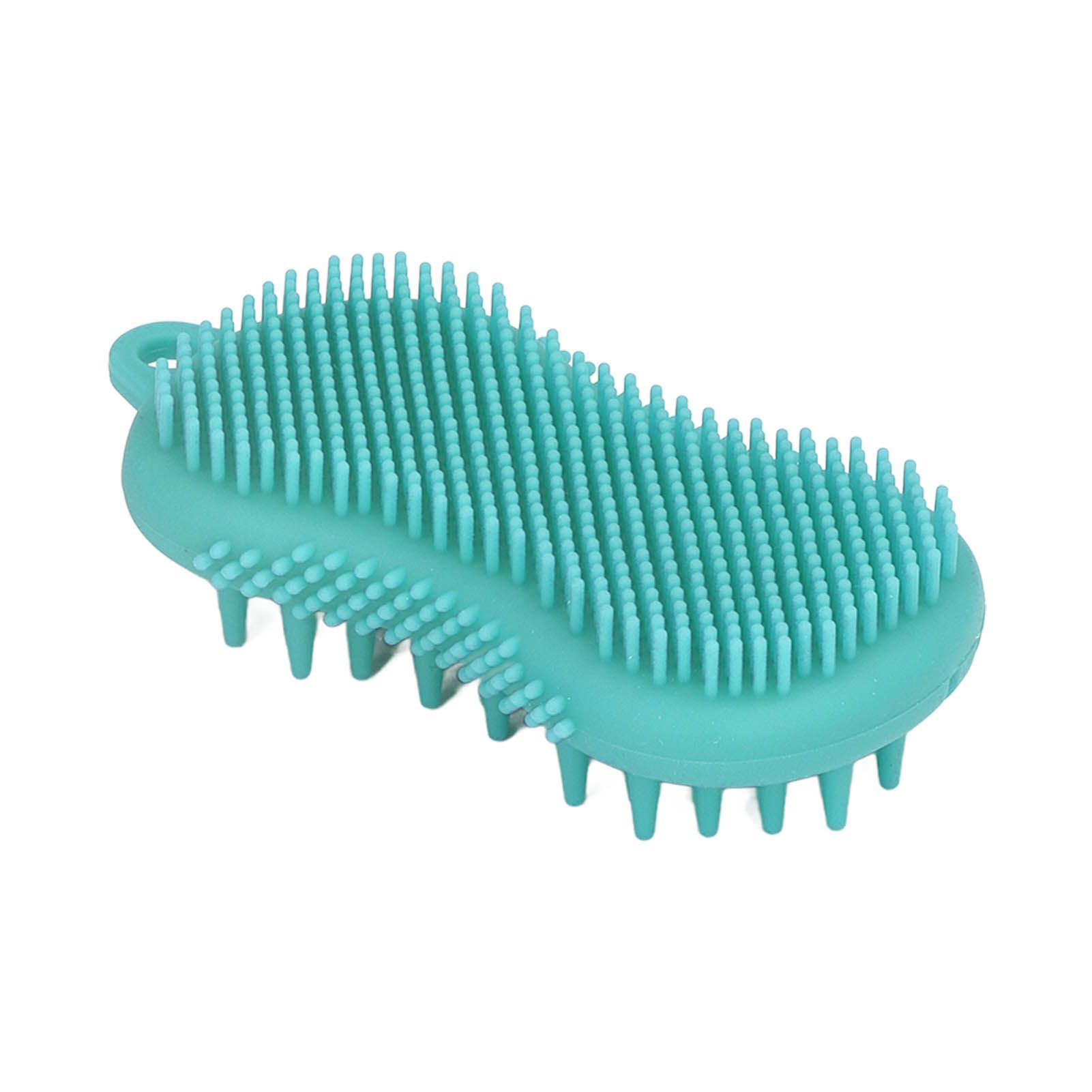 Silicone Body Scrubber Dual Side Ergonomic Handle Safe Silicone Body Massage Silicone Body Brush for Body Hair Green - Image 7