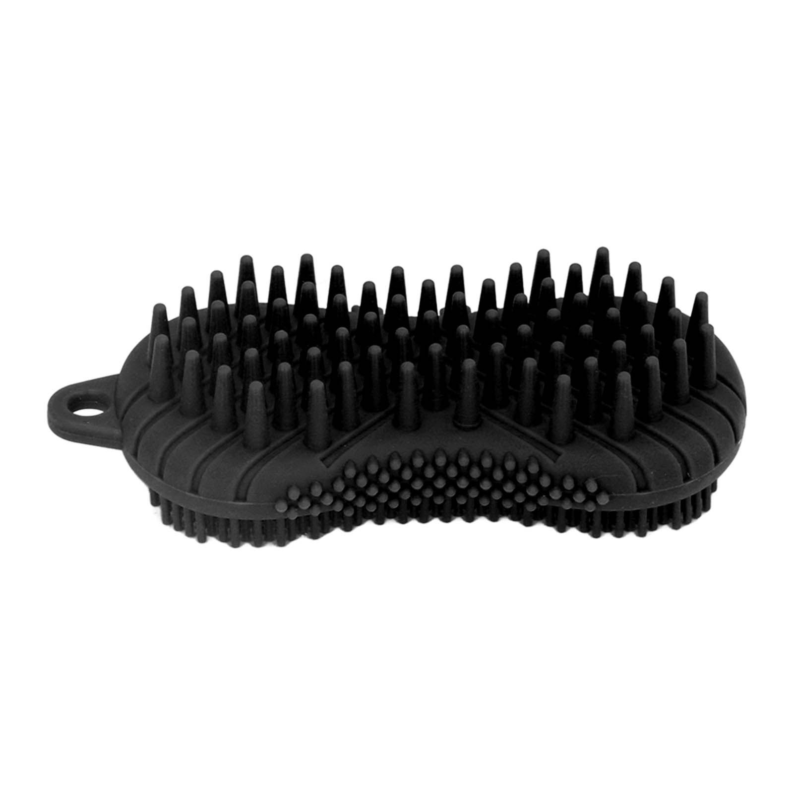 Silicone Body Scrubber Dual Side Ergonomic Handle Safe Silicone Body Massage Silicone Body Brush for Body Hair Black - Image 1
