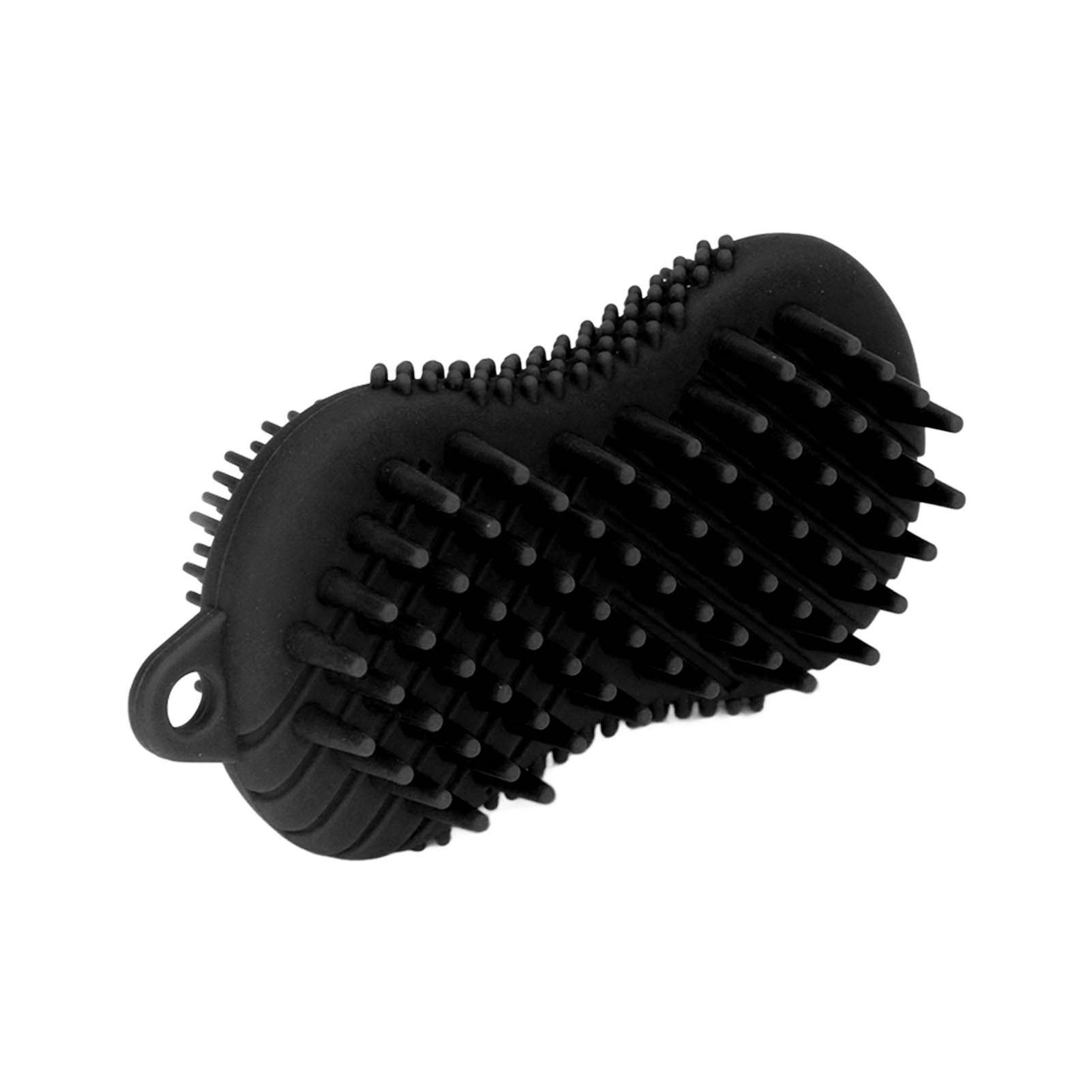 Silicone Body Scrubber Dual Side Ergonomic Handle Safe Silicone Body Massage Silicone Body Brush for Body Hair Black - Image 6