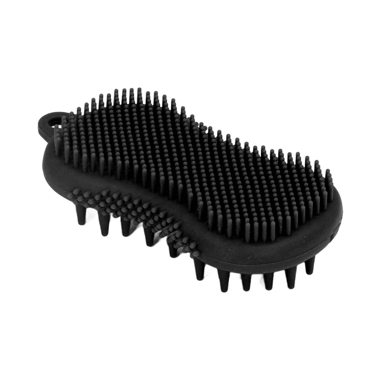 Silicone Body Scrubber Dual Side Ergonomic Handle Safe Silicone Body Massage Silicone Body Brush for Body Hair Black - Image 7