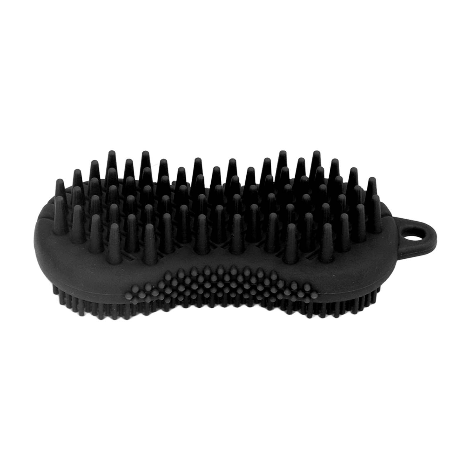 Silicone Body Scrubber Dual Side Ergonomic Handle Safe Silicone Body Massage Silicone Body Brush for Body Hair Black - Image 8