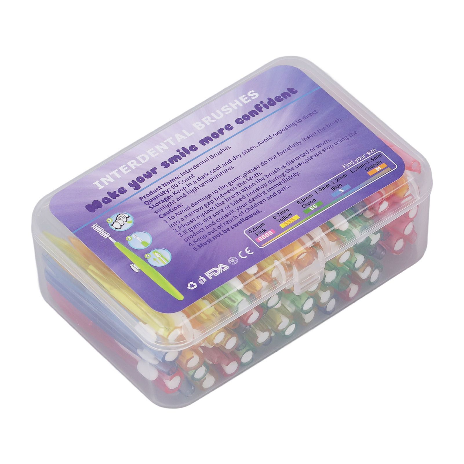 60Pcs Interdental Brush Floss Interdental Cleaning Brush with PP Handle for Adults Children Oral Care - Image 3
