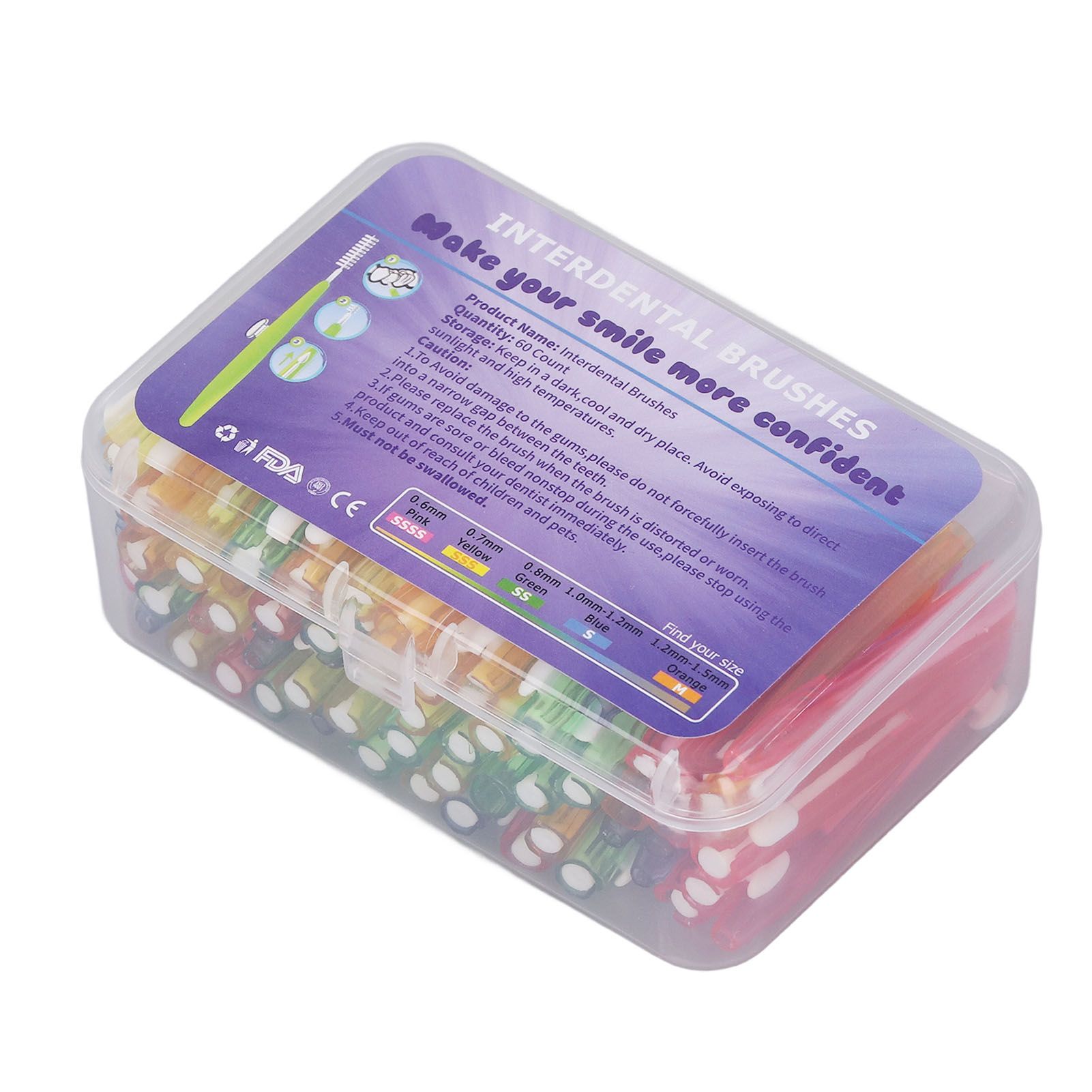 60Pcs Interdental Brush Floss Interdental Cleaning Brush with PP Handle for Adults Children Oral Care - Image 4