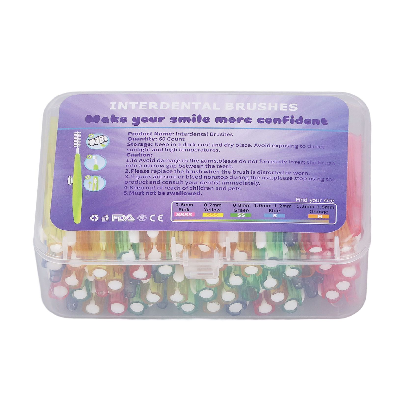 60Pcs Interdental Brush Floss Interdental Cleaning Brush with PP Handle for Adults Children Oral Care - Image 5