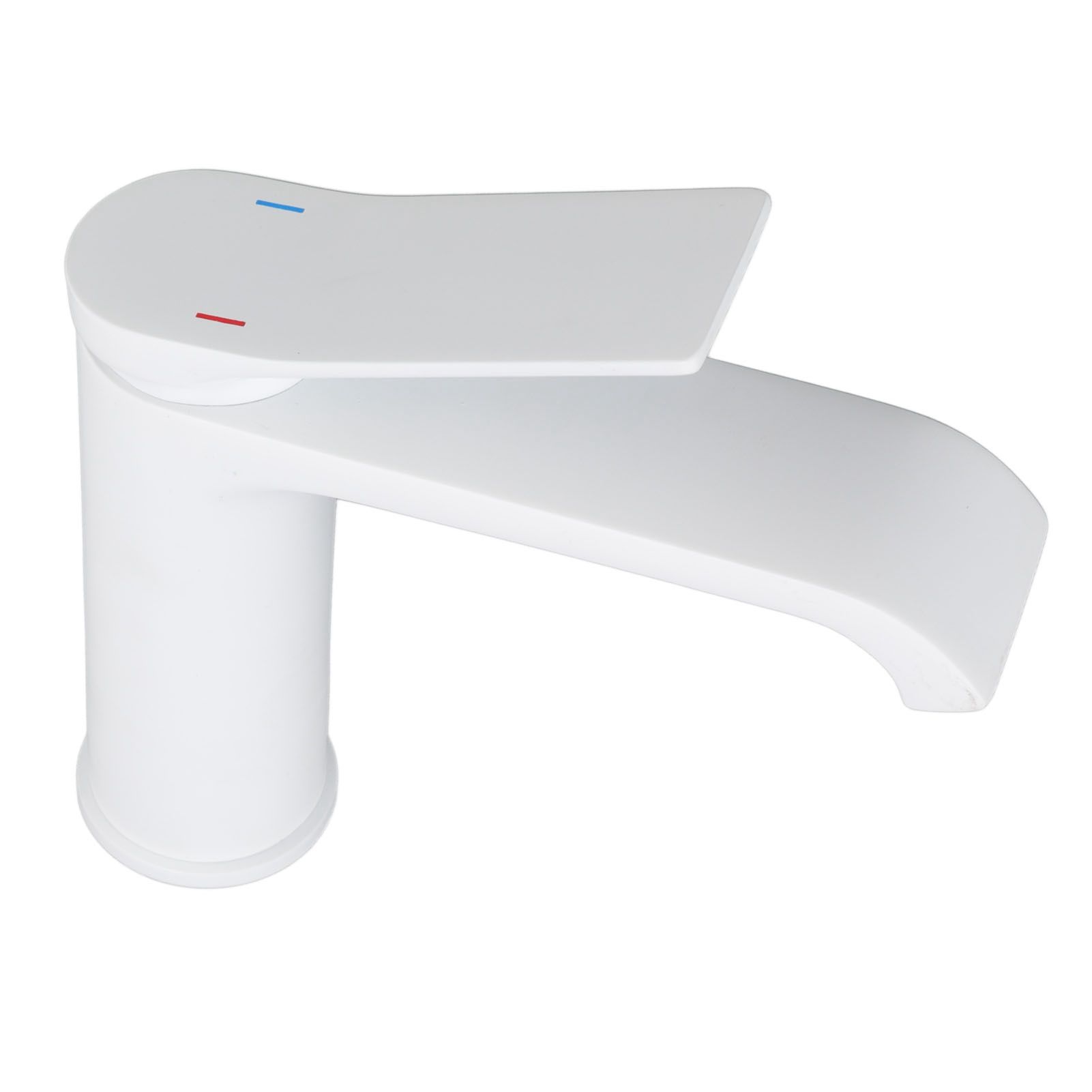 Sink Faucet G1/2 Thread Hot Cold Water Tap White Leaking Resistant Corrosion Proof Bathroom Sink Faucet for Home Use Short Style - Image 3