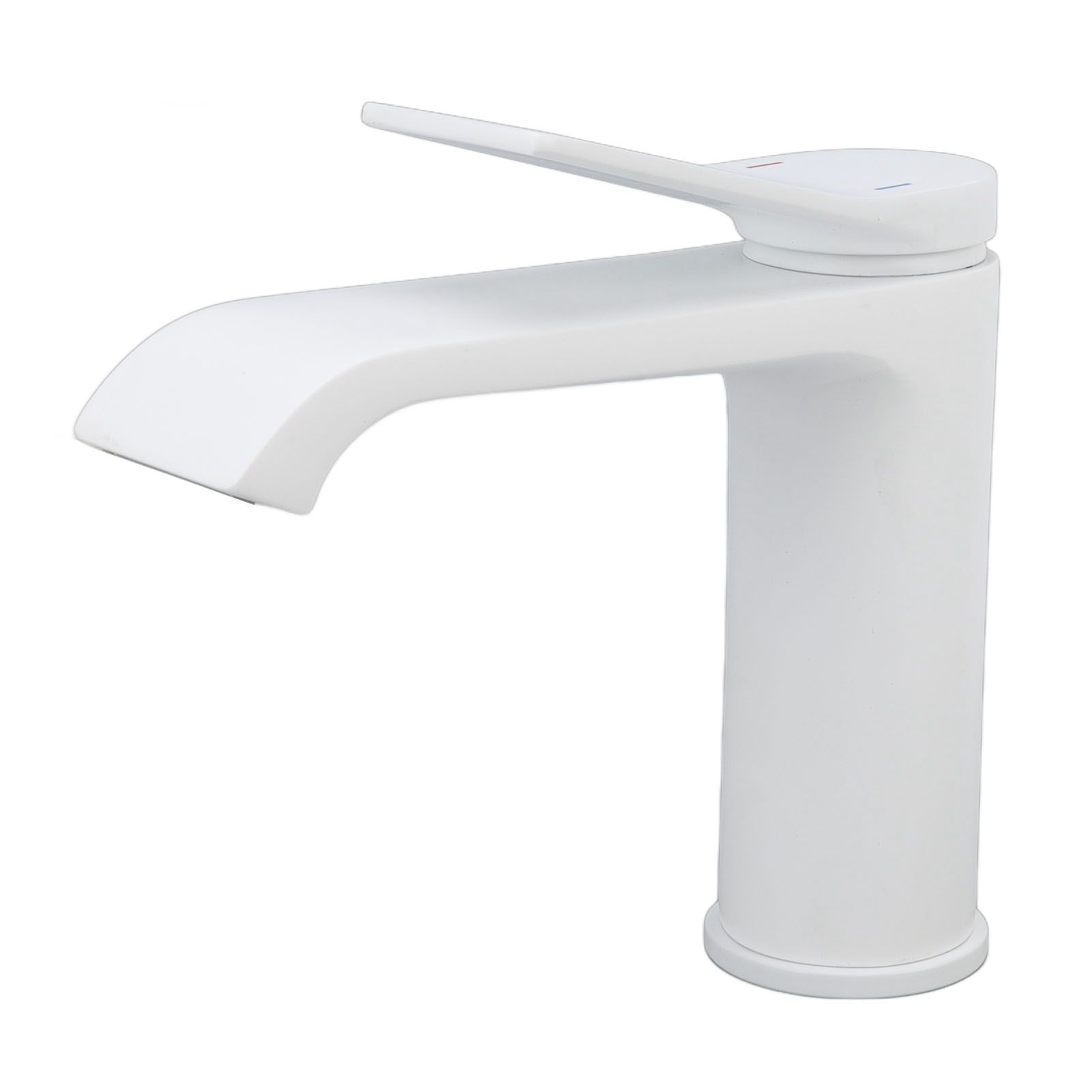 Sink Faucet G1/2 Thread Hot Cold Water Tap White Leaking Resistant Corrosion Proof Bathroom Sink Faucet for Home Use Short Style - Image 4