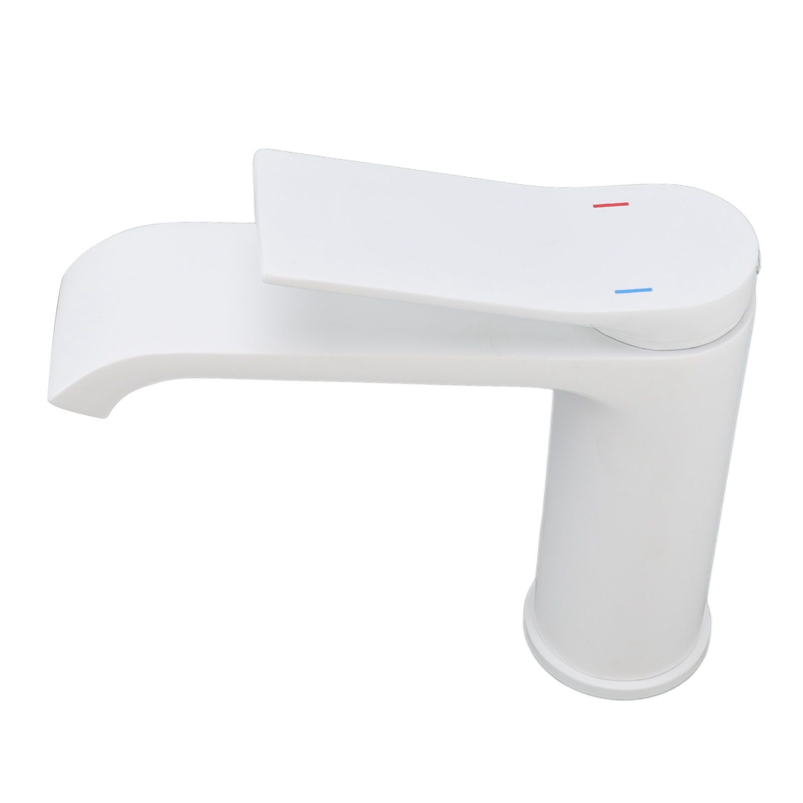 Sink Faucet G1/2 Thread Hot Cold Water Tap White Leaking Resistant Corrosion Proof Bathroom Sink Faucet for Home Use Short Style - Image 7