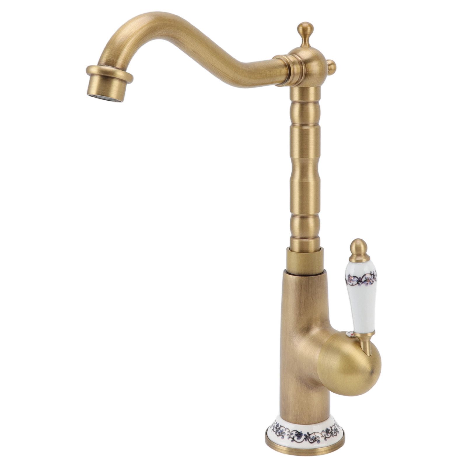 Antique Kitchen Faucet Gold All Copper European Antique Hot Cold Mixed 360° Rotating Kitchen Bathroom Sink Faucet Antique Color - Image 6