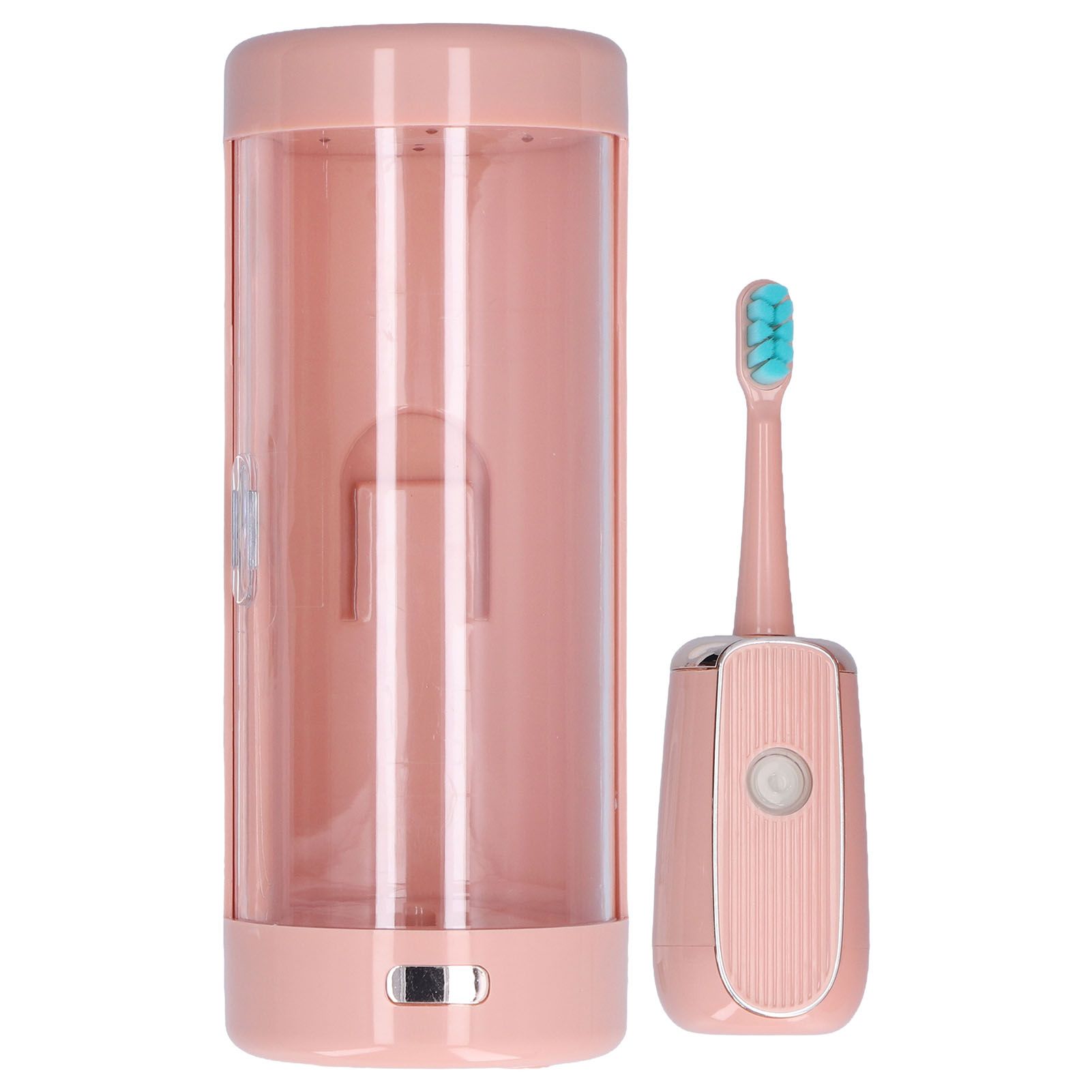 Electric Toothbrush Portable USB Charging IPX7 Waterproof Ultrasonic Toothbrush with Sterilization BoxPink - Image 2
