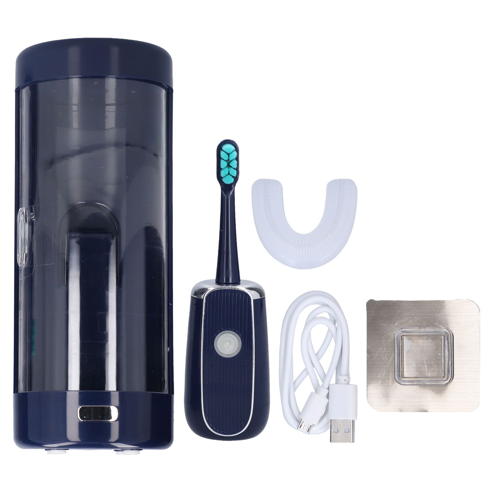 Electric Toothbrush Portable USB Charging IPX7 Waterproof Ultrasonic Toothbrush with Sterilization BoxBlue - Image 1