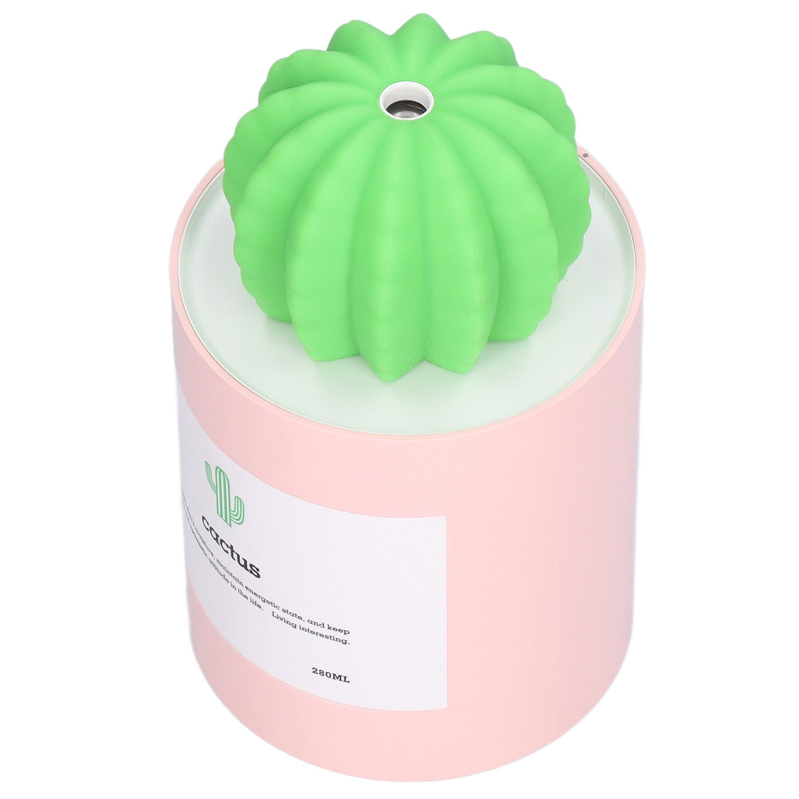 280ml Cactus Desktop Humidifier USB Power Supply Mute Nano Atomization HumidifierPink - Image 2