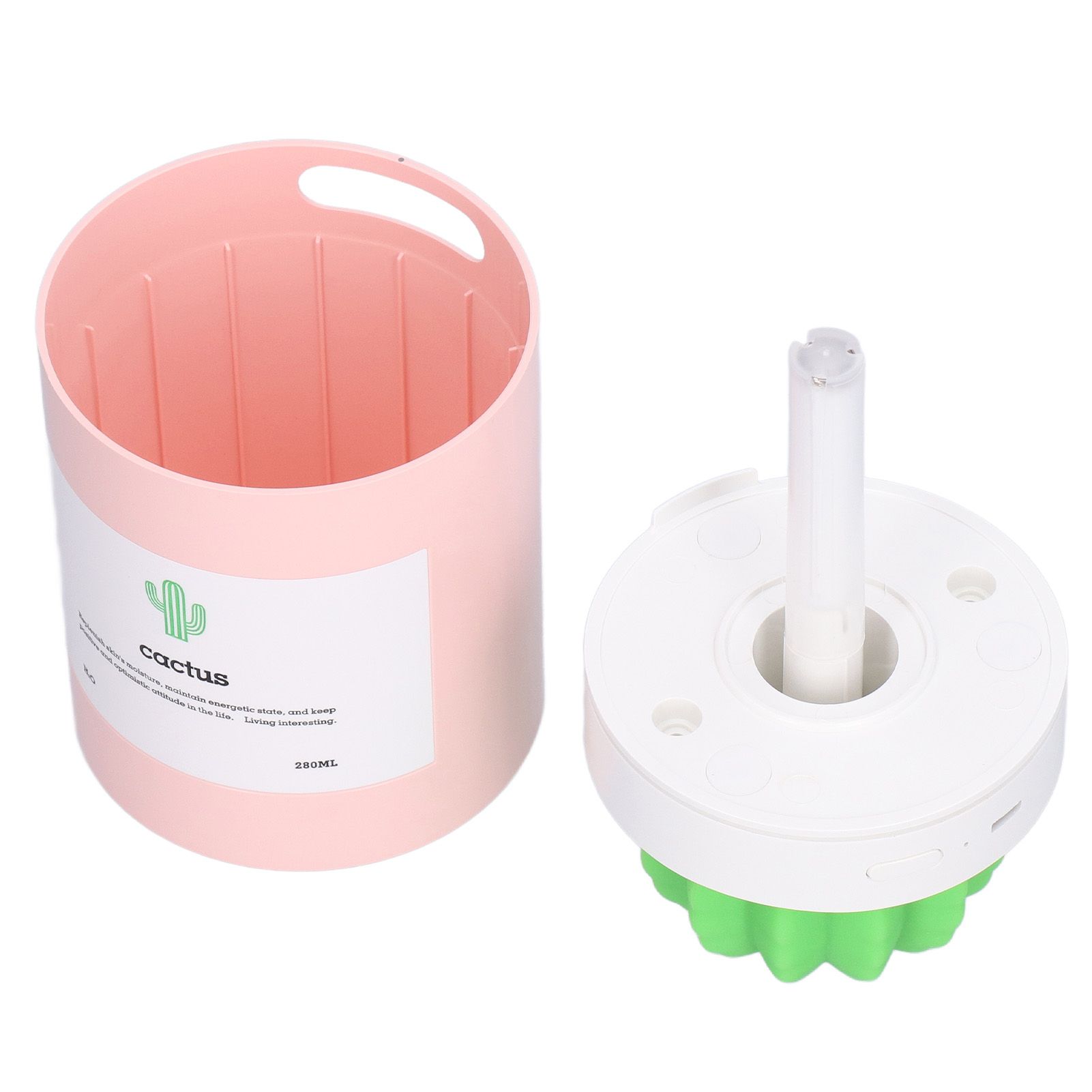 280ml Cactus Desktop Humidifier USB Power Supply Mute Nano Atomization HumidifierPink - Image 4