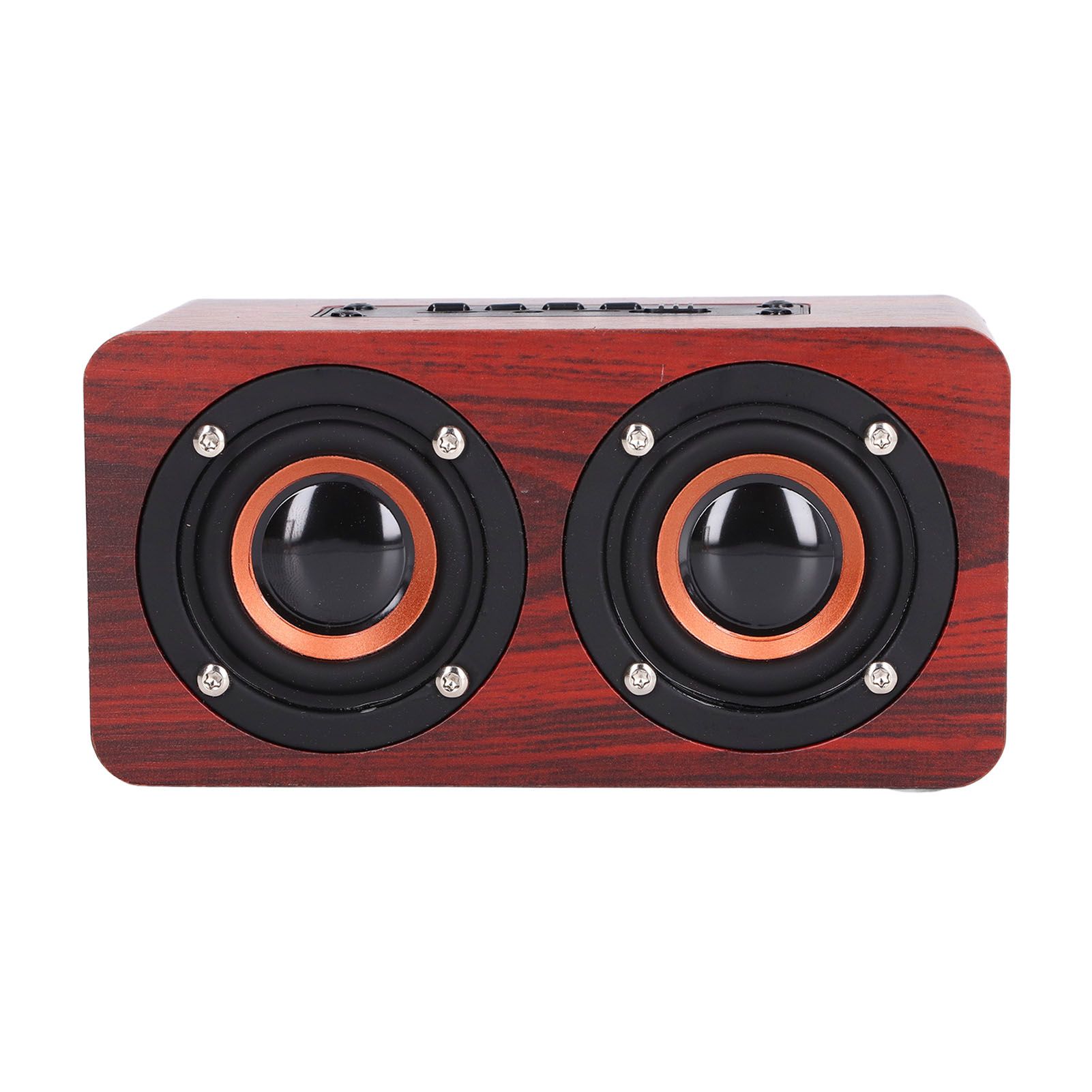 Speaker Portable Red Dual Speakers Voice Call Usb Charging Wooden Speaker Subwoofer - Image 6