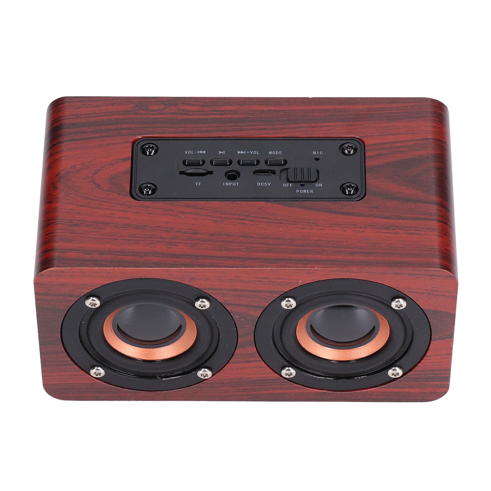 Speaker Portable Red Dual Speakers Voice Call Usb Charging Wooden Speaker Subwoofer - Image 7