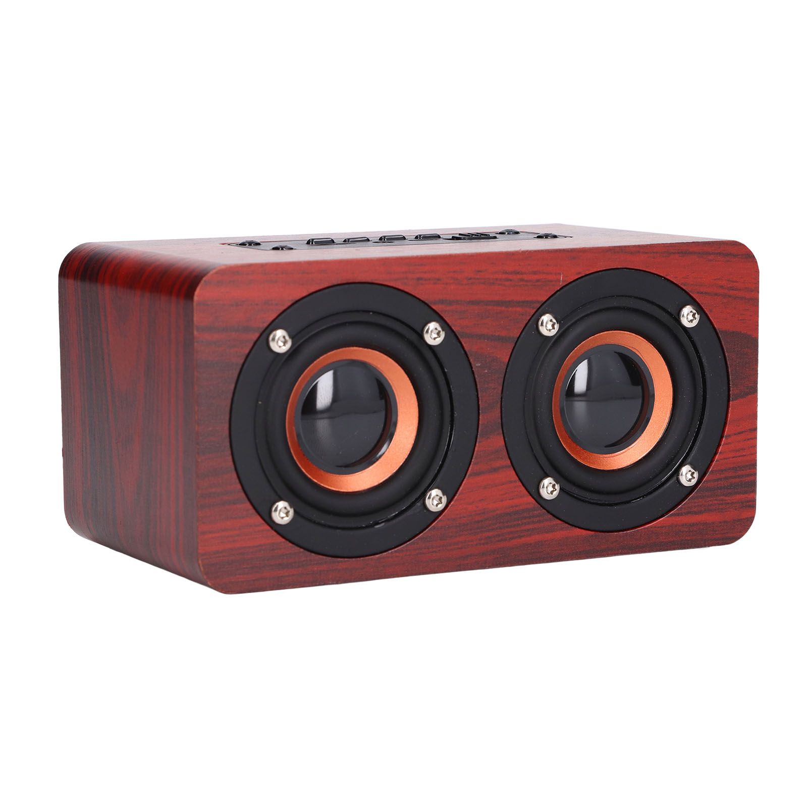 Speaker Portable Red Dual Speakers Voice Call Usb Charging Wooden Speaker Subwoofer - Image 8