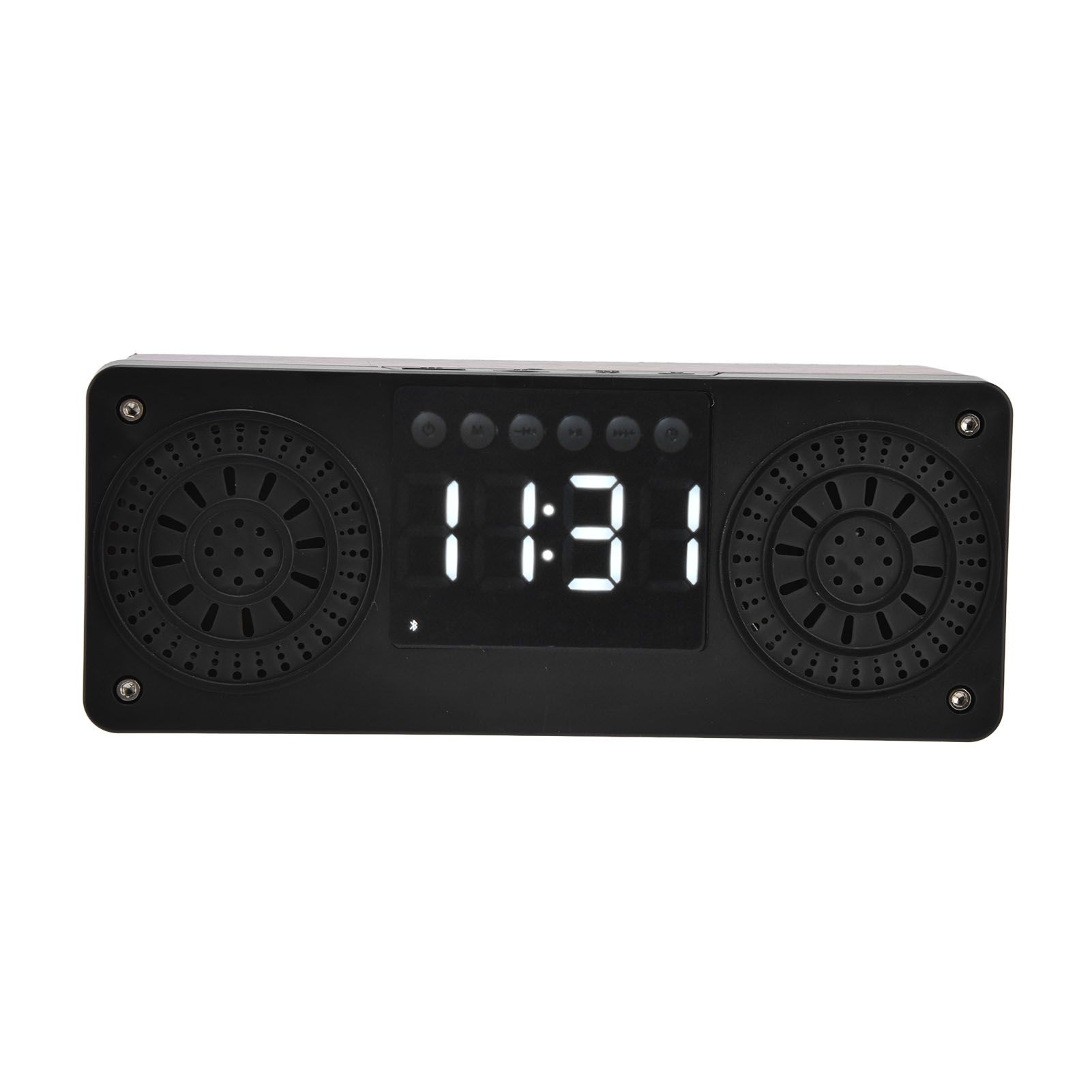 Speaker Red Double Speaker Digital Display Clock 360° Three Dimensional Surround Wooden Speaker Subwoofer - Image 6