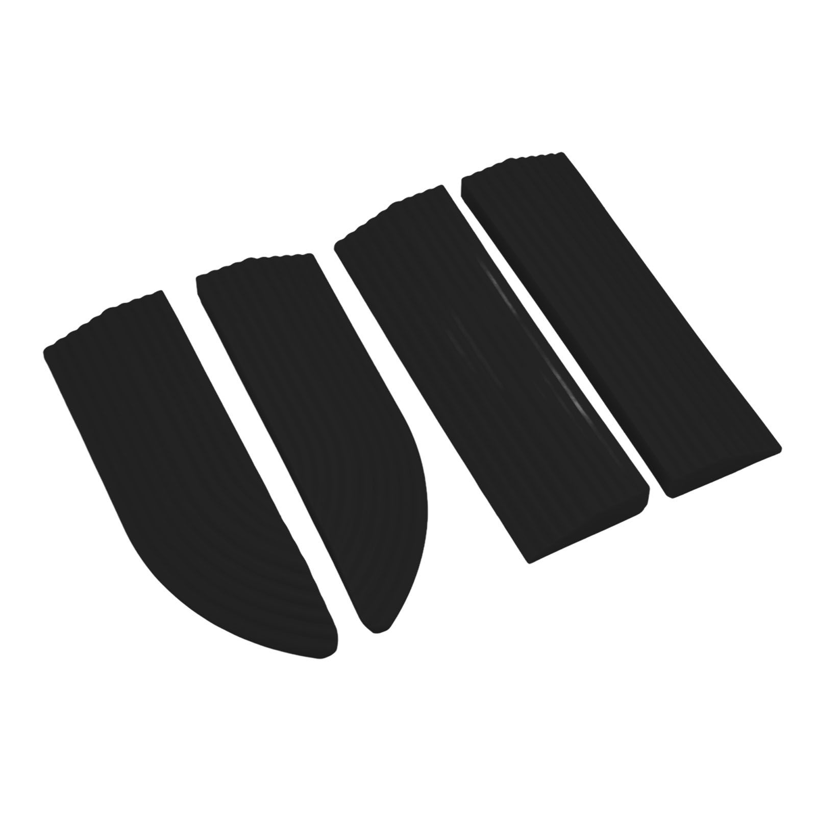 4PCS Universal Sweeper Door Sill Stair Wheelchair Door Sill Free Assembly Rubber Door Threshold ProtectBlack - Image 2