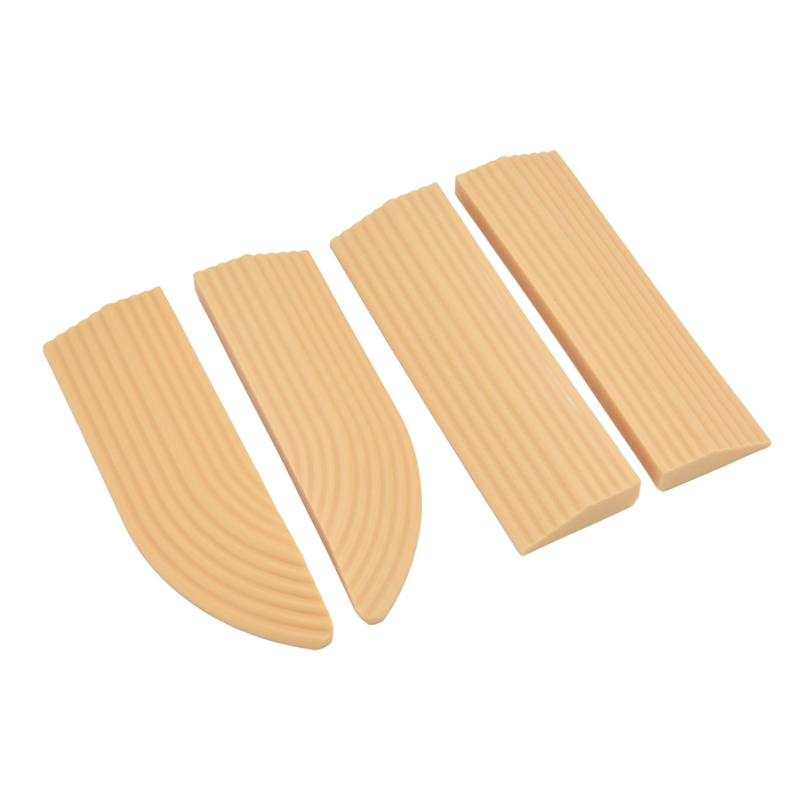 4PCS Universal Sweeper Door Sill Stair Wheelchair Door Sill Free Assembly Rubber Door Threshold ProtectBeige - Image 2