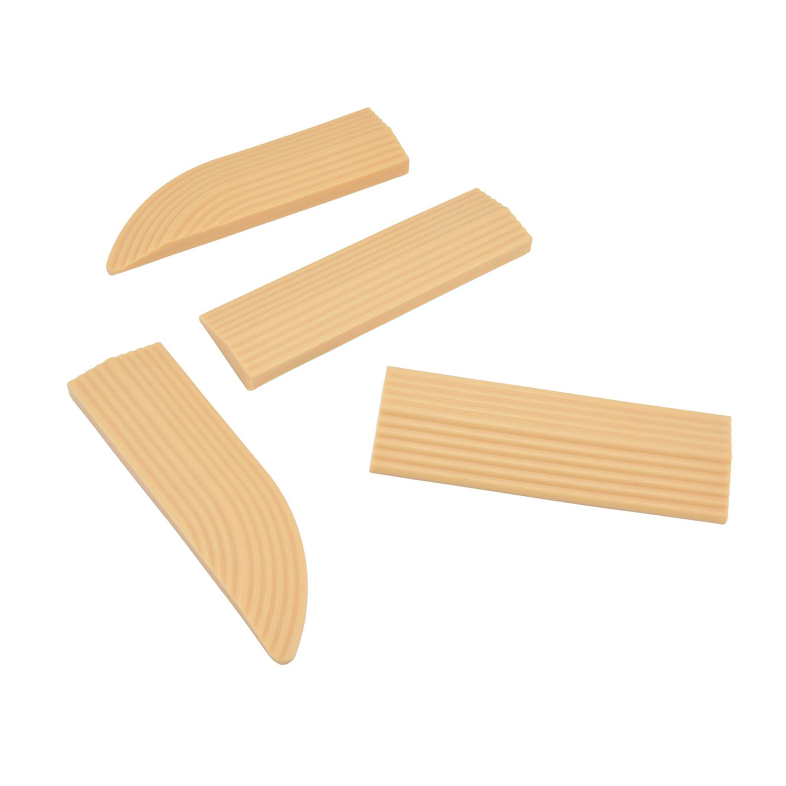 4PCS Universal Sweeper Door Sill Stair Wheelchair Door Sill Free Assembly Rubber Door Threshold ProtectBeige - Image 4