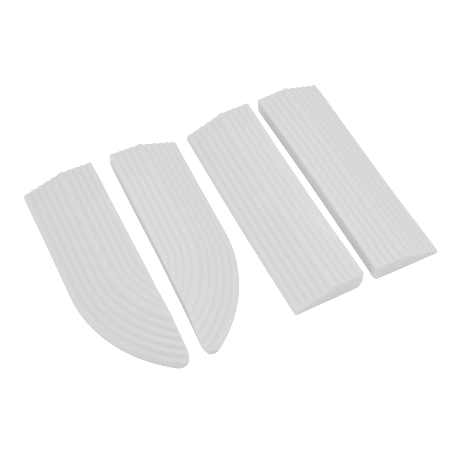 4PCS Universal Sweeper Door Sill Stair Wheelchair Door Sill Free Assembly Rubber Door Threshold ProtectWhite - Image 2
