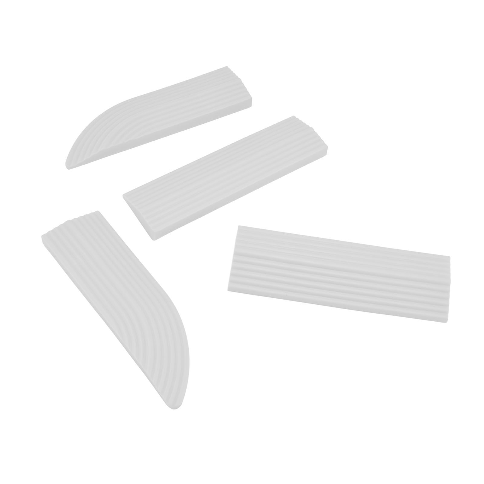 4PCS Universal Sweeper Door Sill Stair Wheelchair Door Sill Free Assembly Rubber Door Threshold ProtectWhite - Image 4