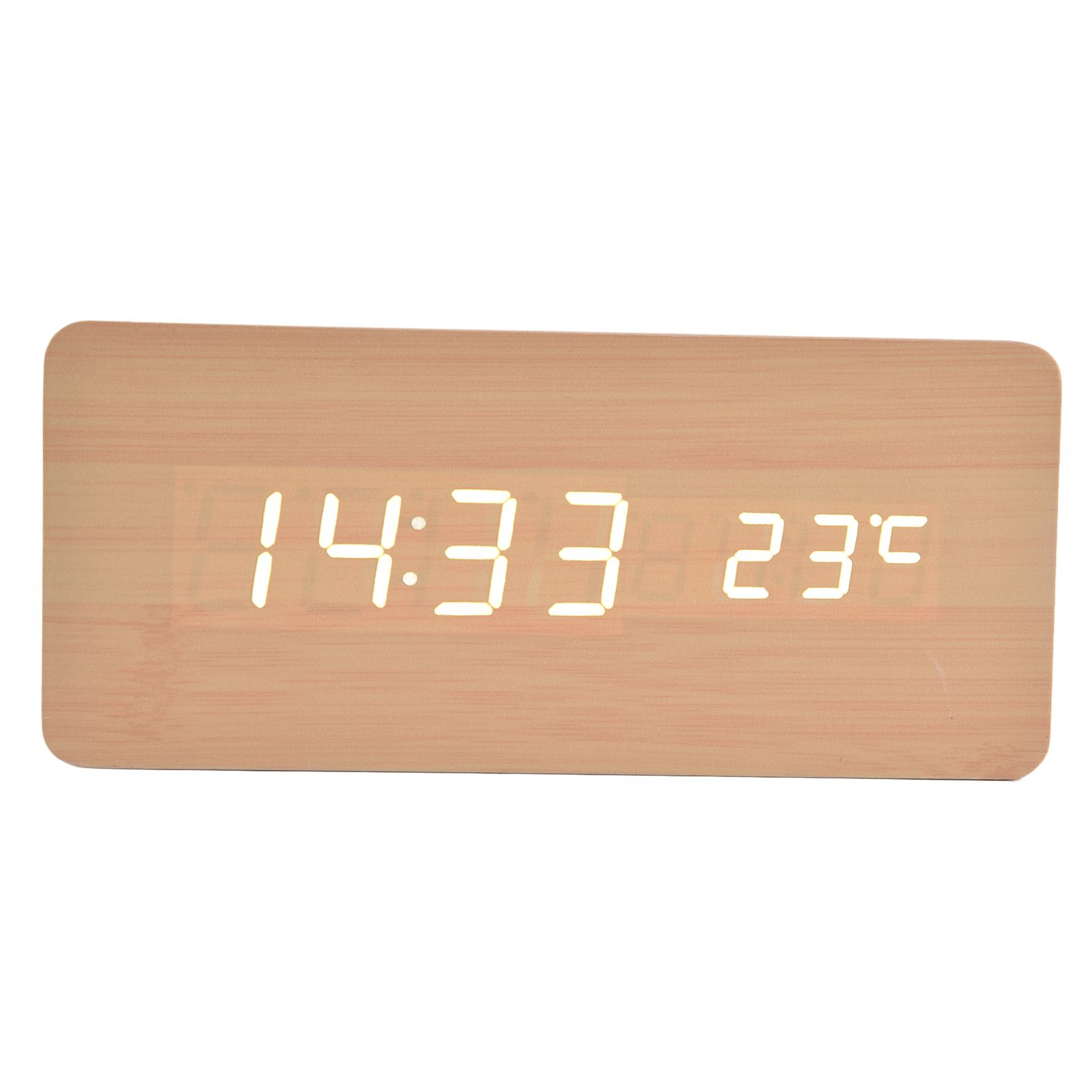 Digital Alarm Clock Wireless Charging Automatic Temperature Detection Safe Stable LED Electronic ClockWhite - Image 5