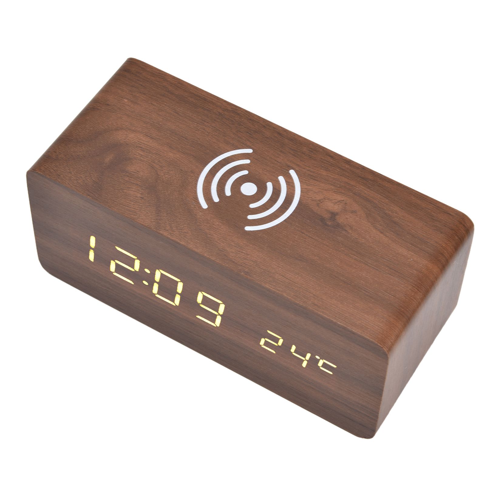 Digital Alarm Clock Wireless Charging Automatic Temperature Detection Safe Stable LED Electronic ClockRed - Image 2