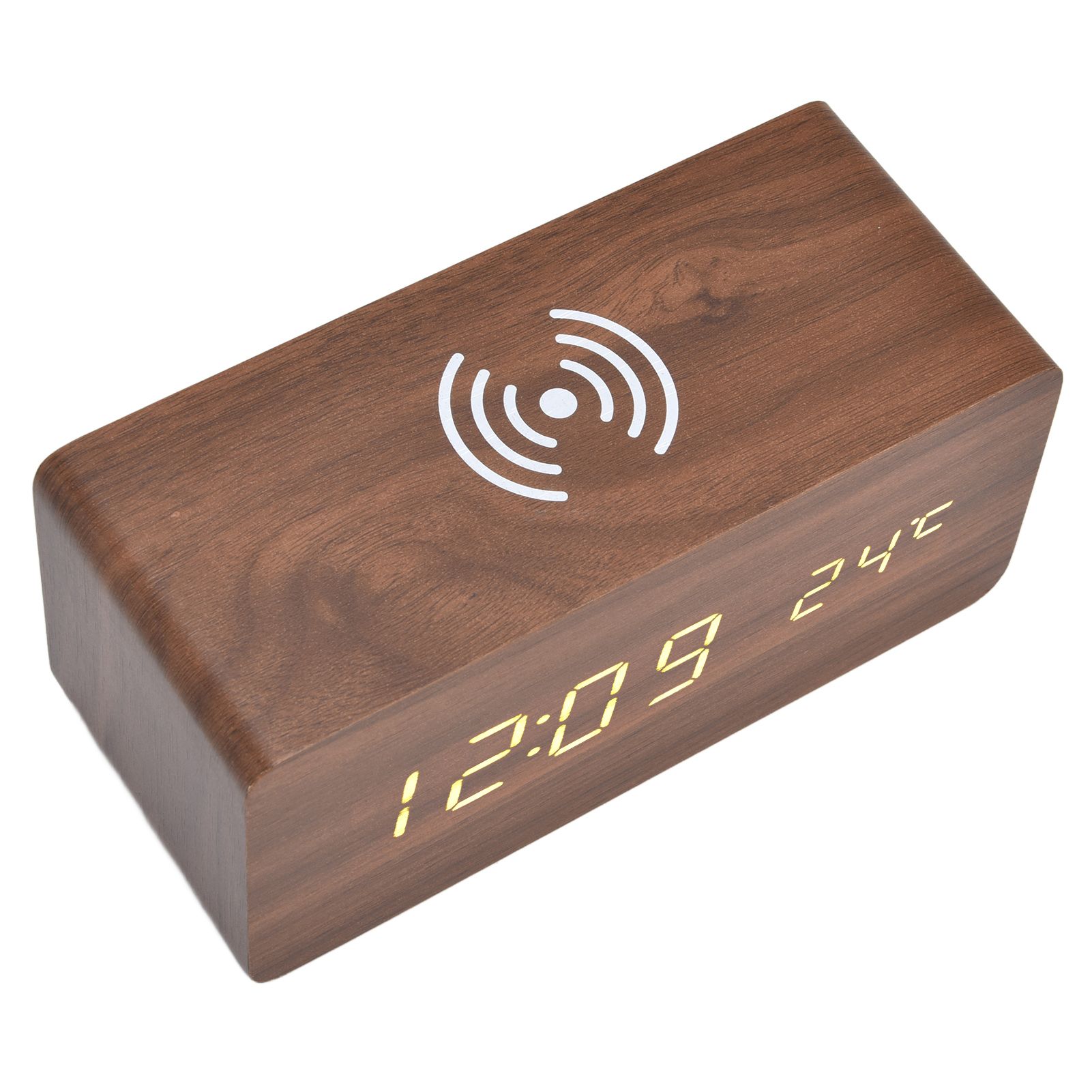 Digital Alarm Clock Wireless Charging Automatic Temperature Detection Safe Stable LED Electronic ClockRed - Image 3