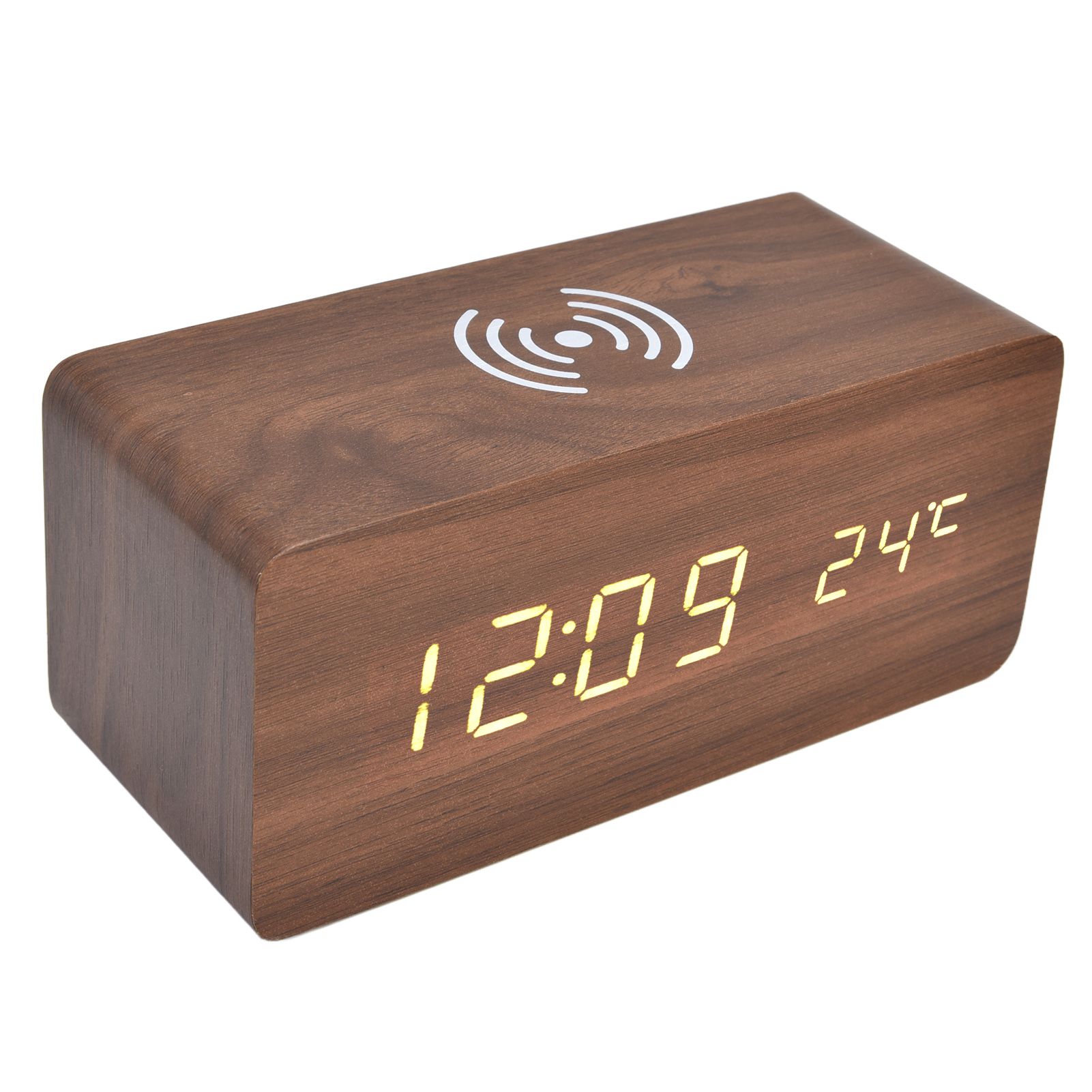 Digital Alarm Clock Wireless Charging Automatic Temperature Detection Safe Stable LED Electronic ClockRed - Image 4
