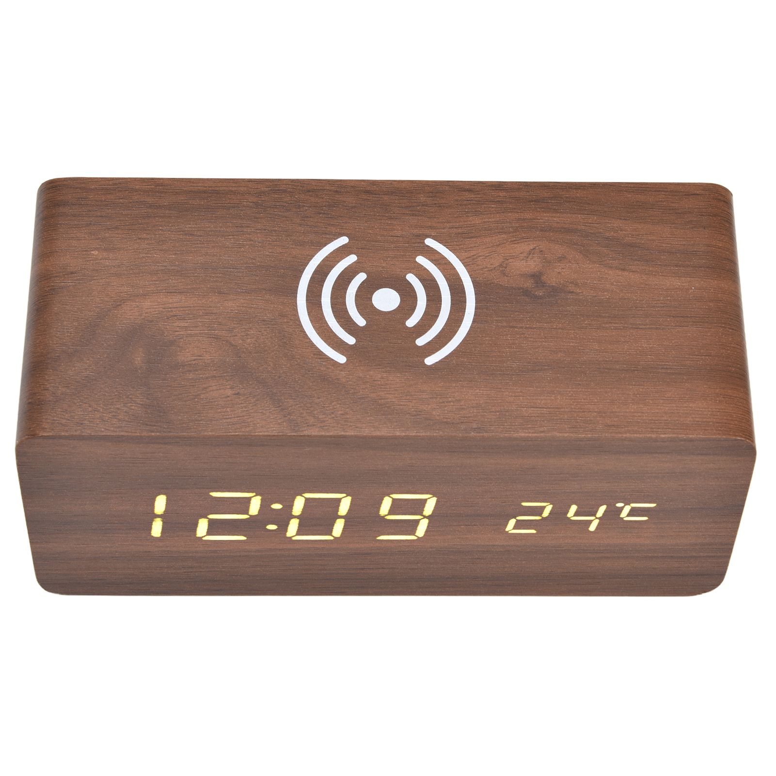 Digital Alarm Clock Wireless Charging Automatic Temperature Detection Safe Stable LED Electronic ClockRed - Image 6