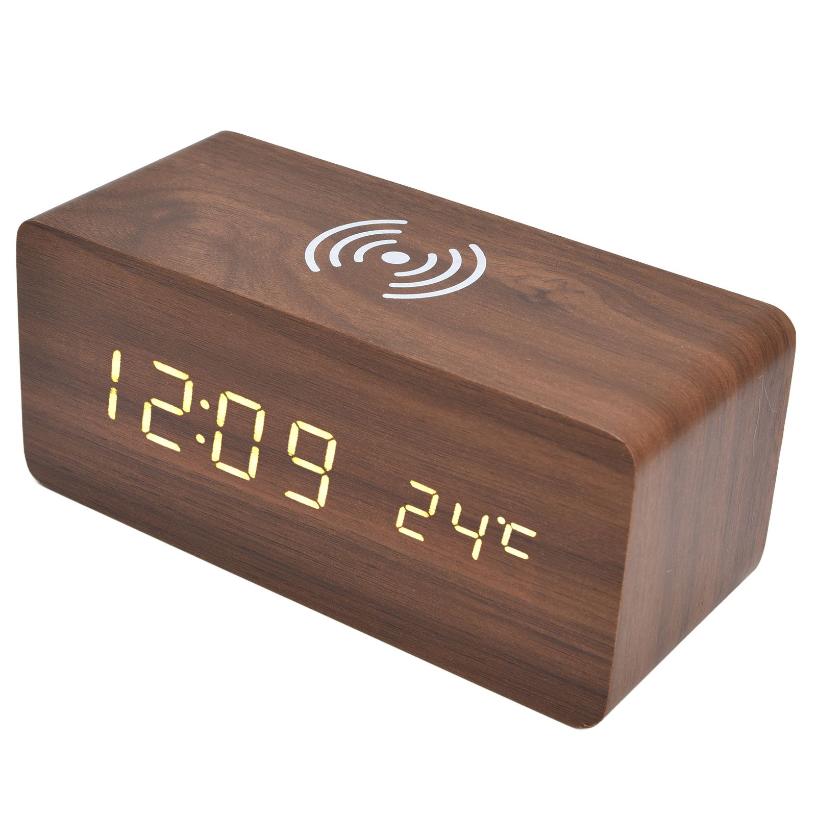 Digital Alarm Clock Wireless Charging Automatic Temperature Detection Safe Stable LED Electronic ClockRed - Image 7