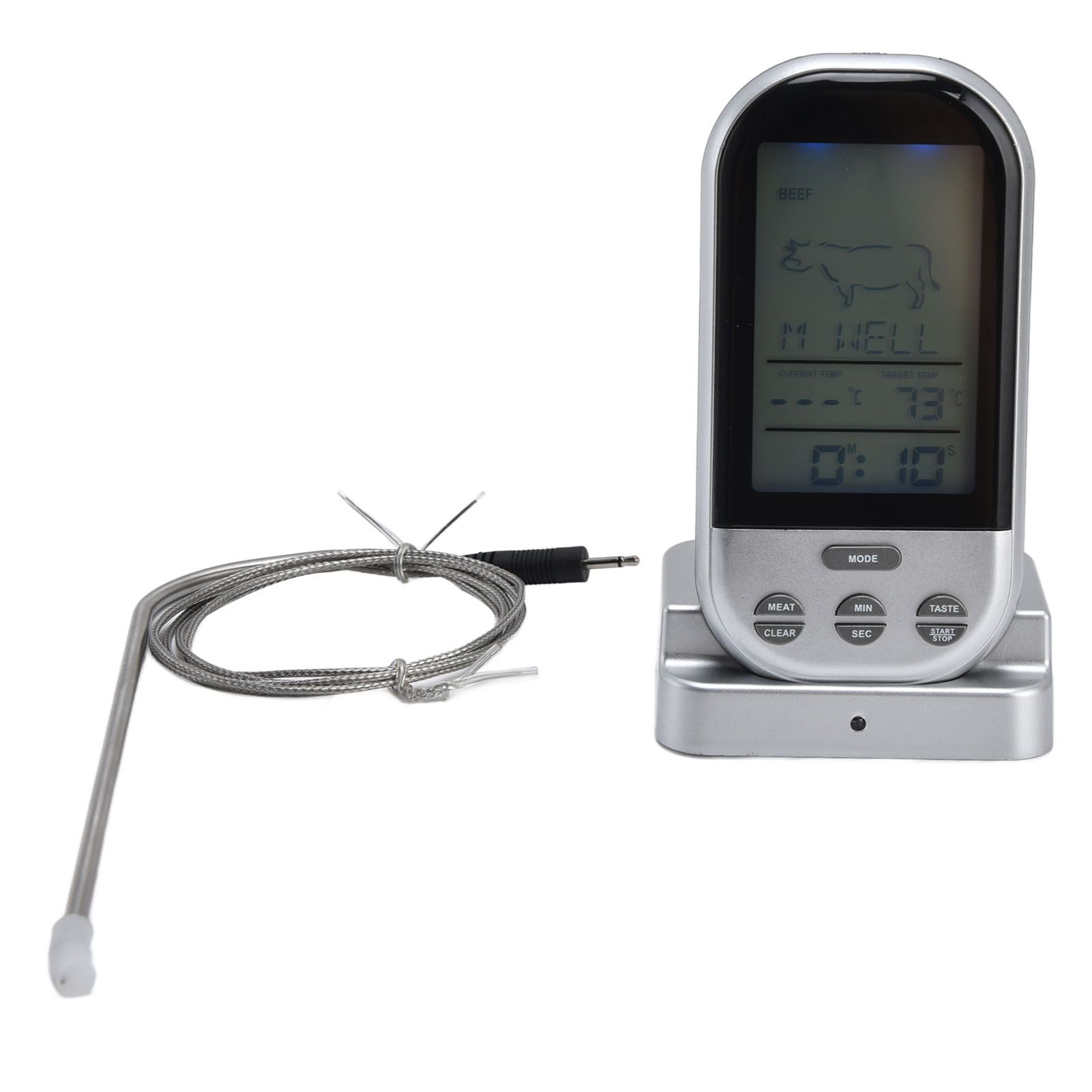 Wireless Thermometer Timer Overtime Alarm Function Practical Temperature Meter for Kitchen Barbecue Cooking - Image 3