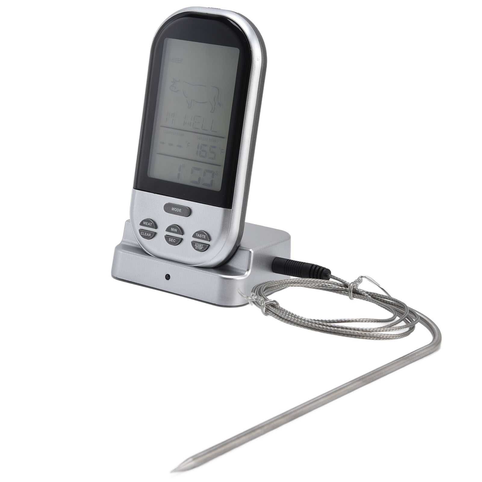 Wireless Thermometer Timer Overtime Alarm Function Practical Temperature Meter for Kitchen Barbecue Cooking - Image 4