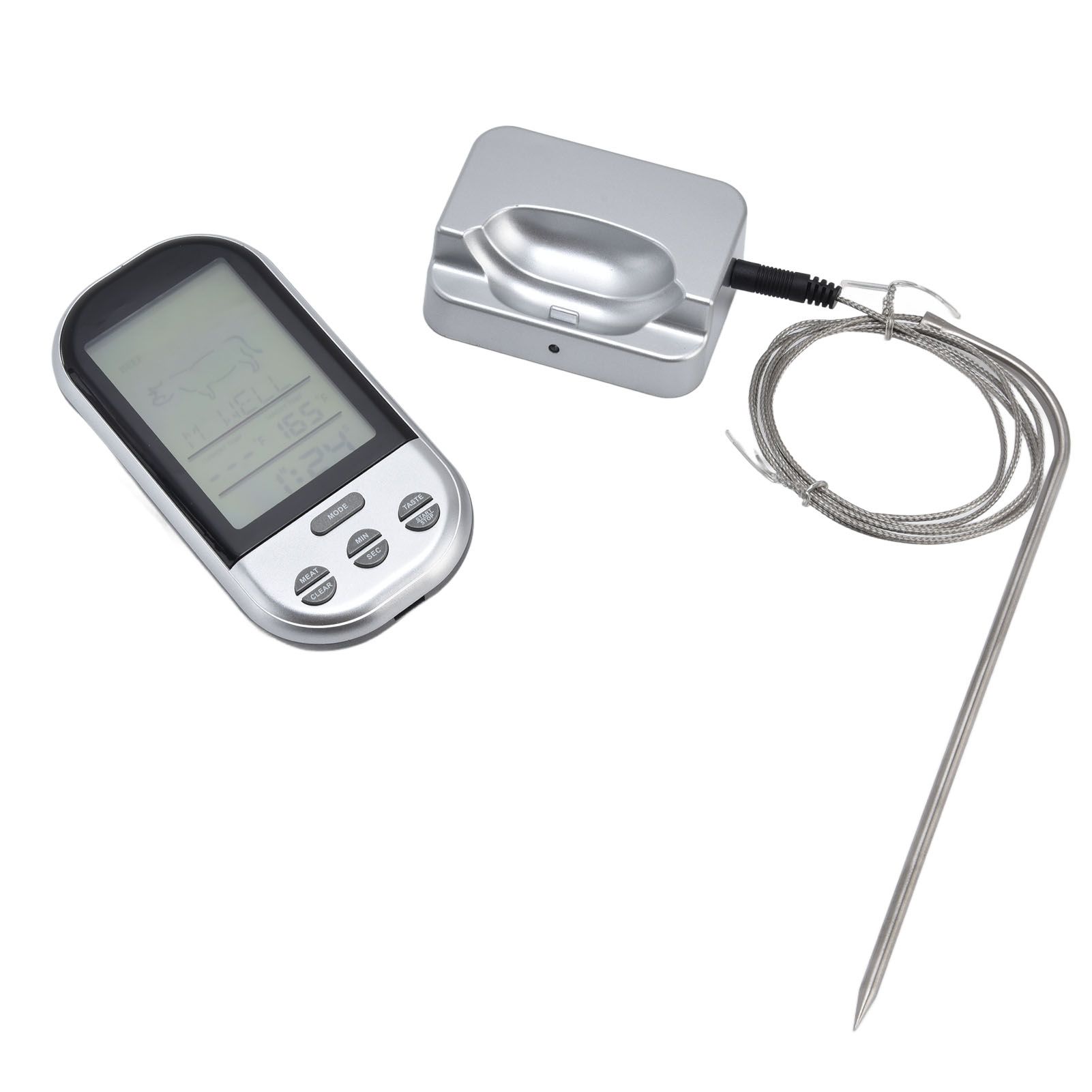 Wireless Thermometer Timer Overtime Alarm Function Practical Temperature Meter for Kitchen Barbecue Cooking - Image 5