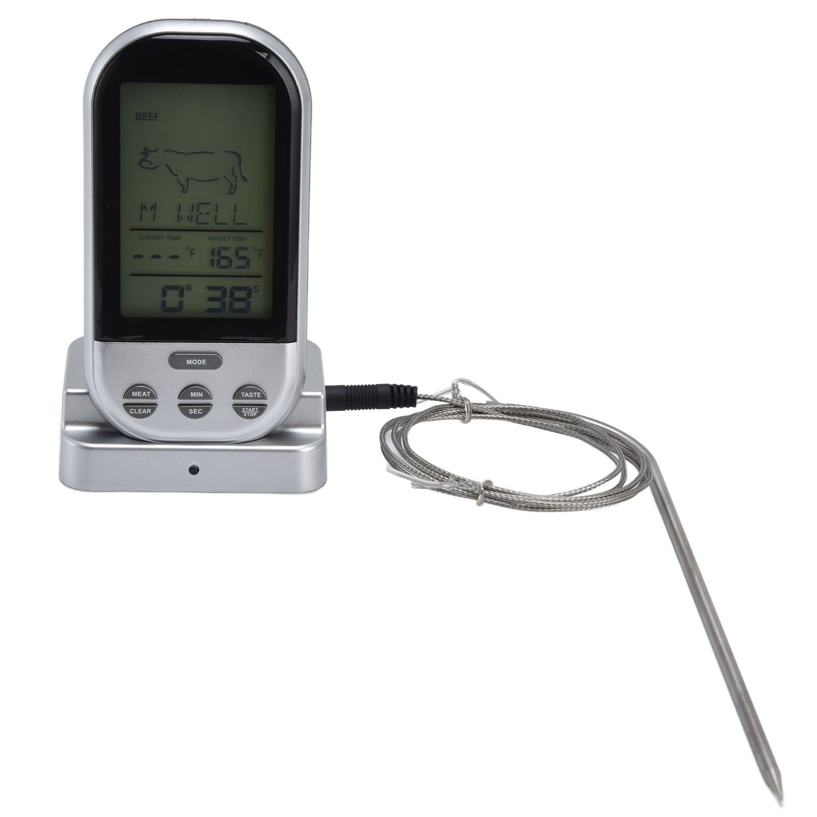 Wireless Thermometer Timer Overtime Alarm Function Practical Temperature Meter for Kitchen Barbecue Cooking - Image 6